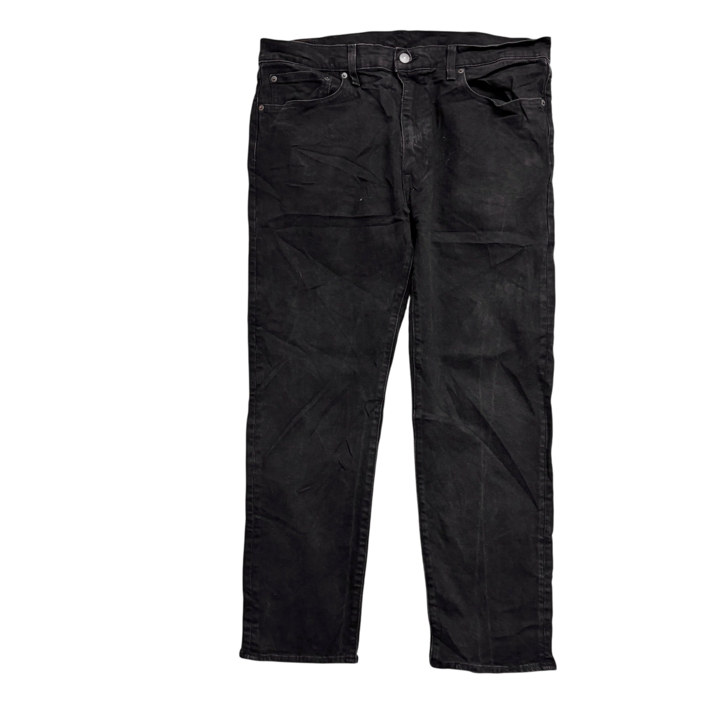 Levis 502 Jeans W38 L29 Mens Black Regular Tapered Fit Stretch Denim (E)