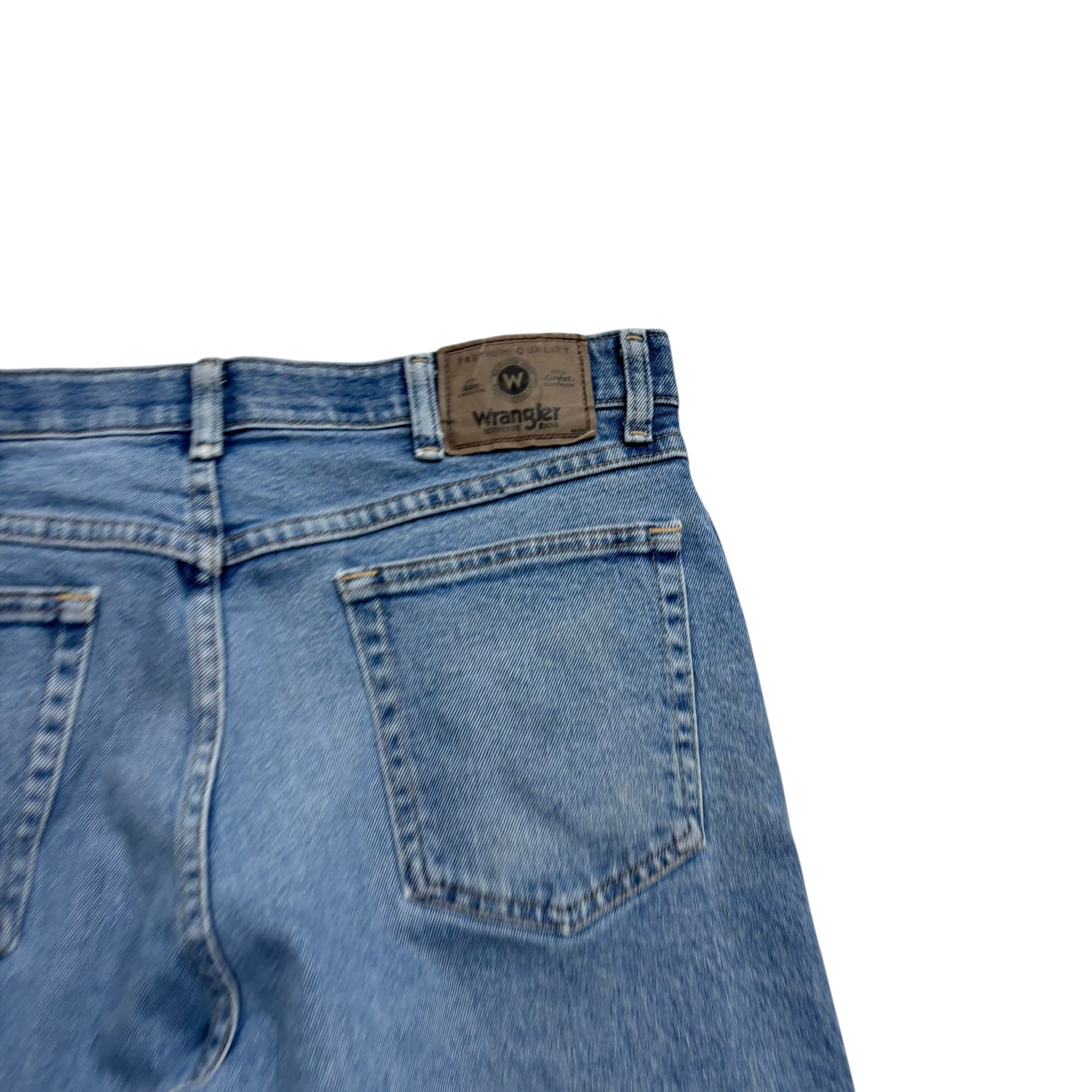 Wrangler Jeans W34 L29 Mens Mid Blue Regular Straight Fit Stretch Denim