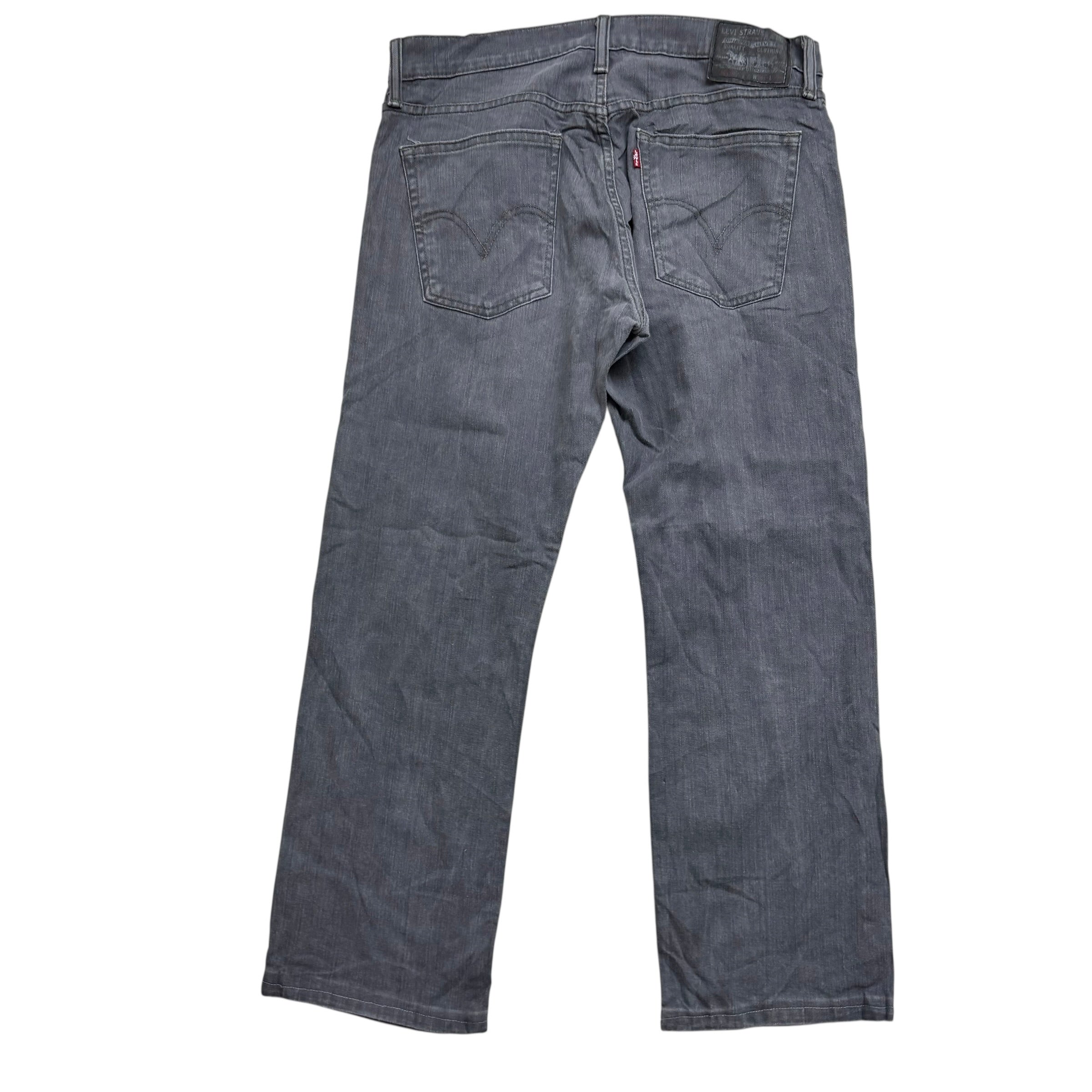 Levis 514 Jeans W34 L27 Mens Grey Regular Straight Fit Stretch Denim (E)