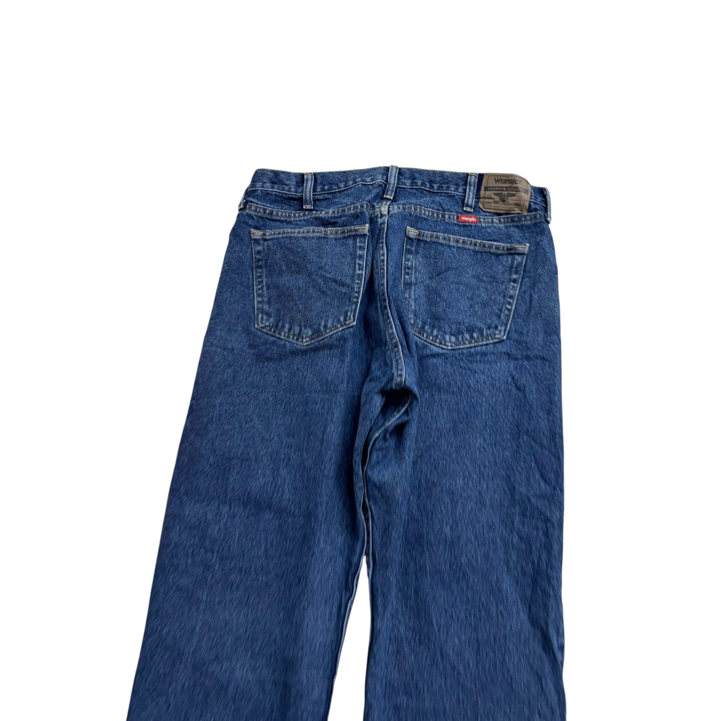 Wrangler Jeans W36 L30 Mens Mid Blue Relaxed Straight Fit Denim