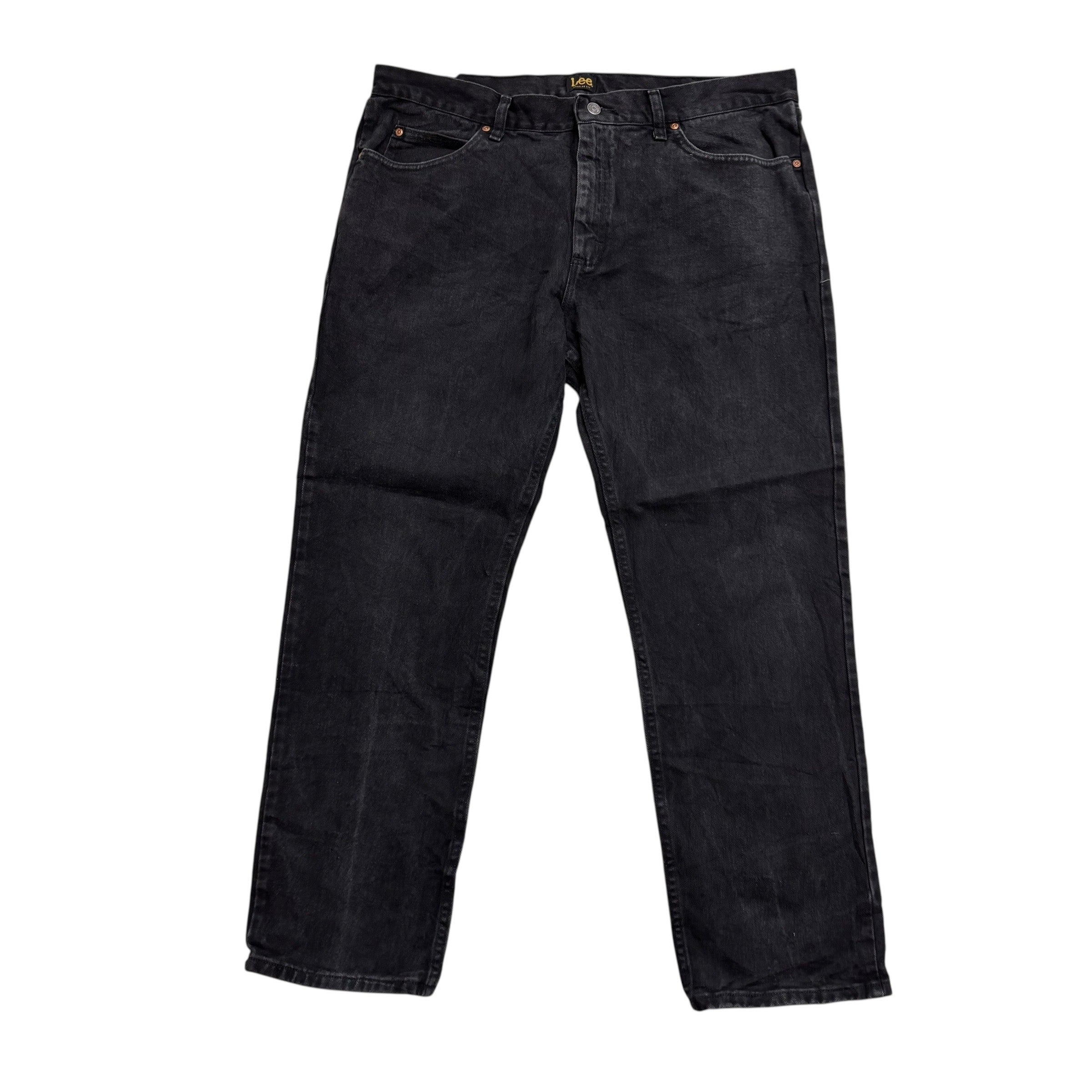 Lee Jeans W40 L30 Mens Regular Straight Fit Black Denim (E)
