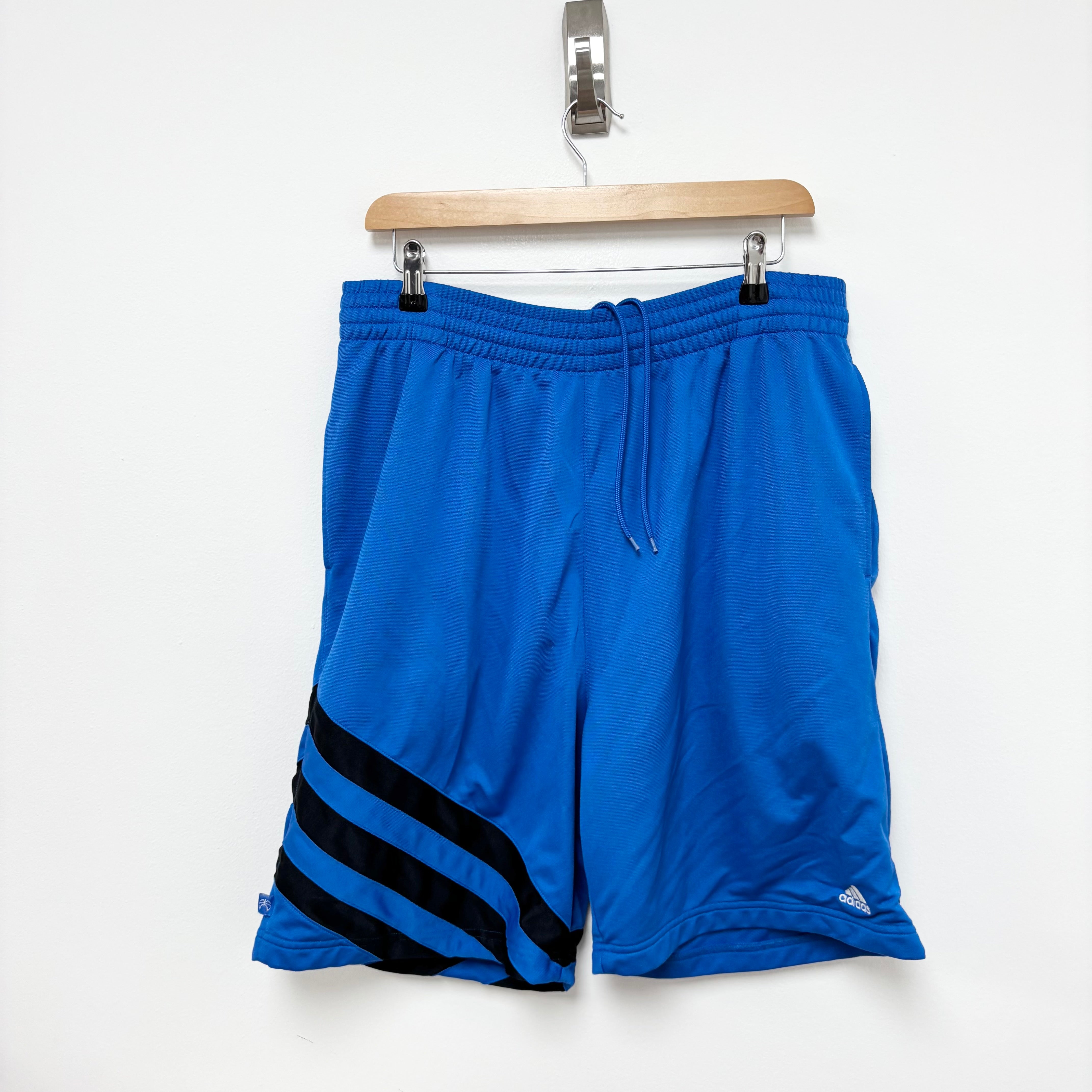 Adidas Shorts Mens Large Blue Sports Running Gym Athletic Pockets Vintage (E)