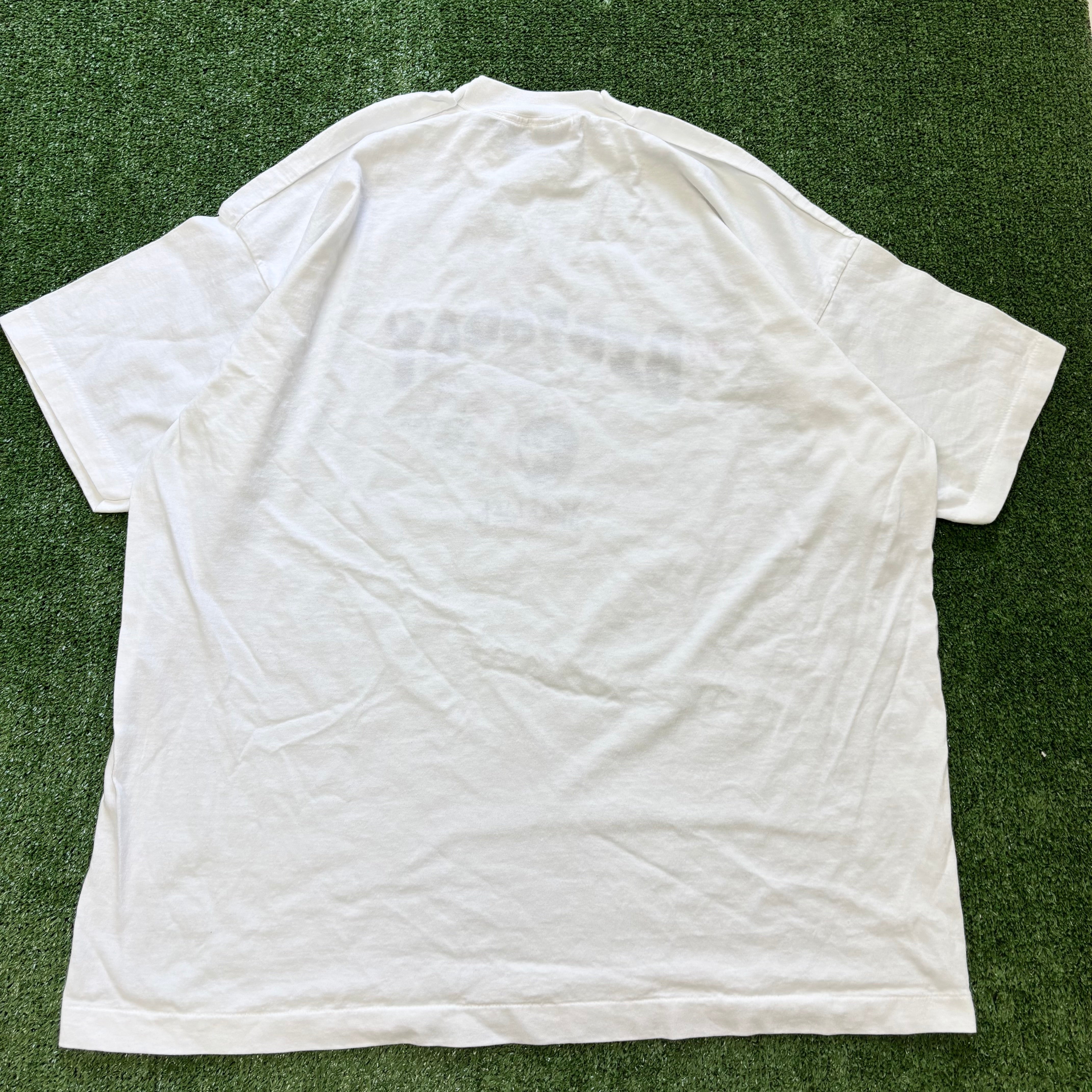 Vintage T Shirt Mens XXL White Single Stitch Graphic Print 90s USA (E)