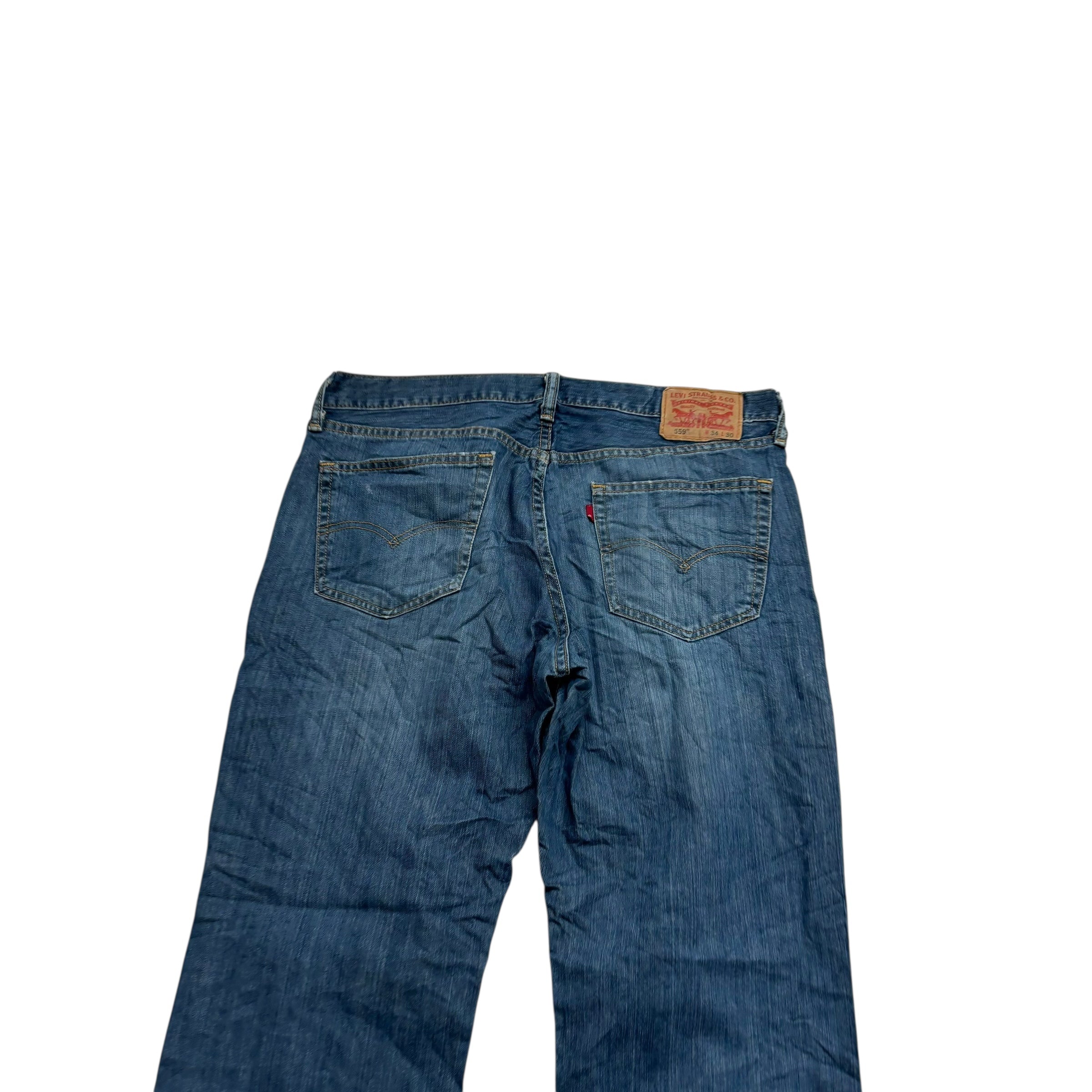 Levis 559 Jeans W34 L30 Mens Dark Blue Baggy Relaxed Straight Fit Denim