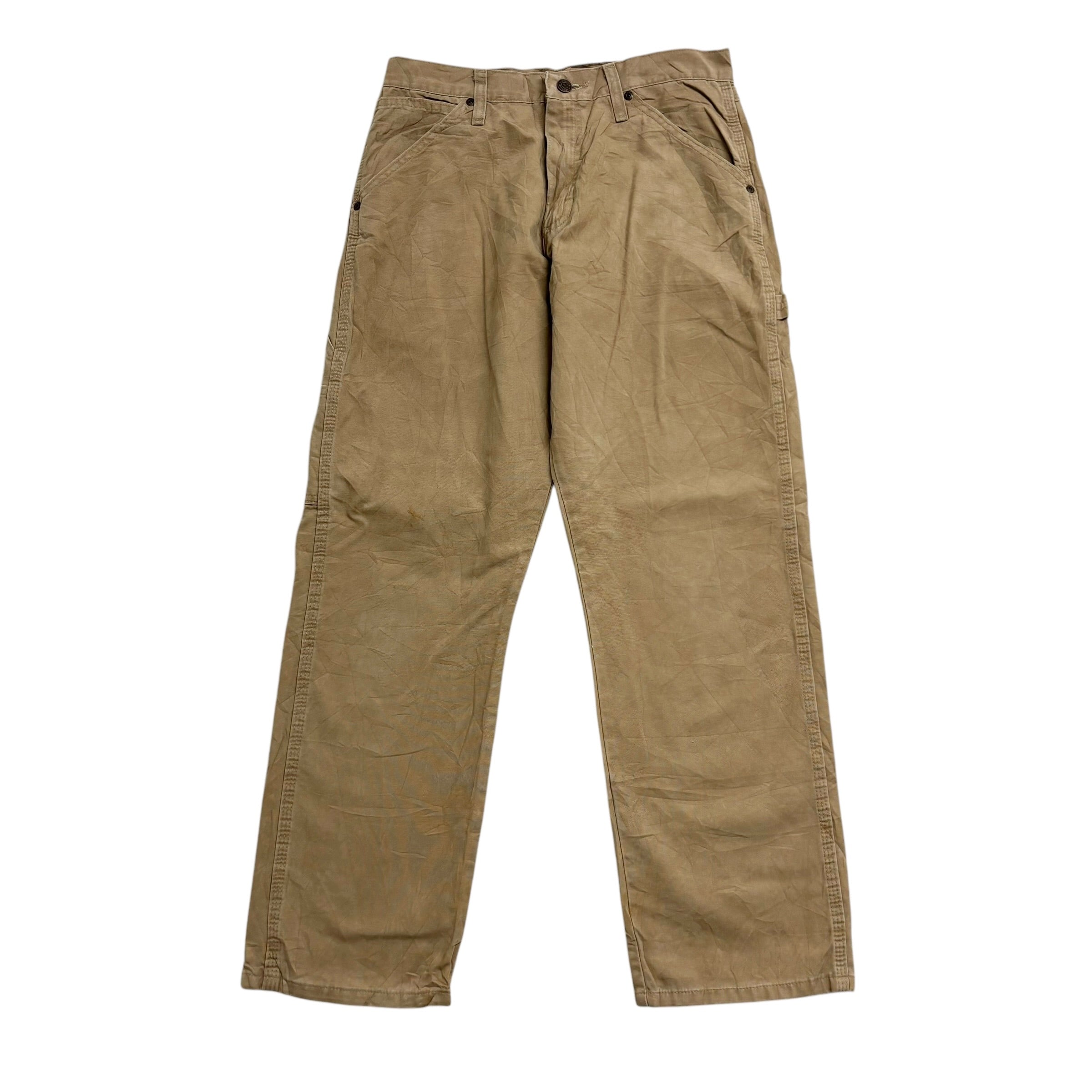 Wrangler Carpenter Pants W30 L30 Mens Brown Tan Baggy Relaxed Straight Fit