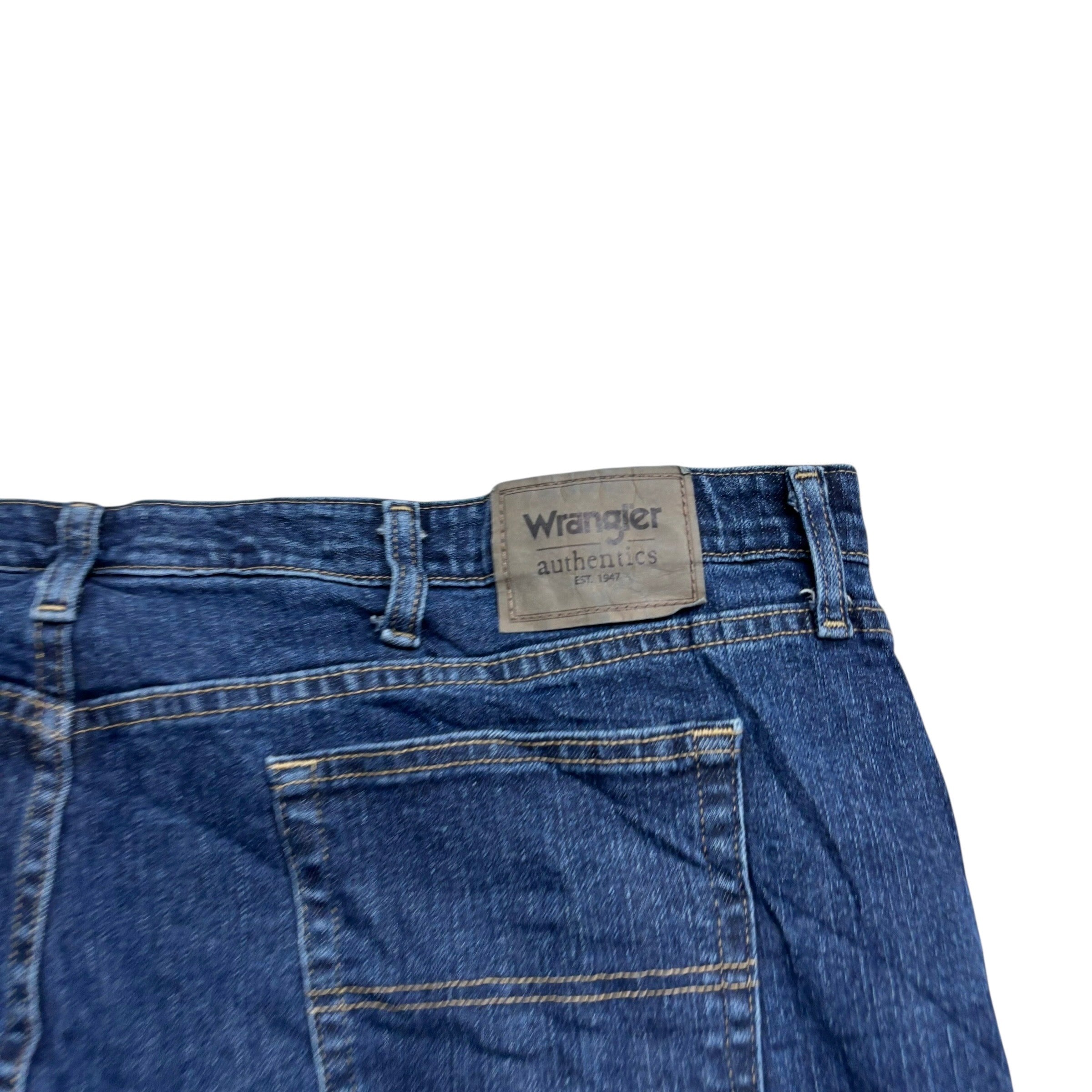 Wrangler Jeans W44 L30 Mens Dark Blue Relaxed Straight Fit Stretch Denim (E)