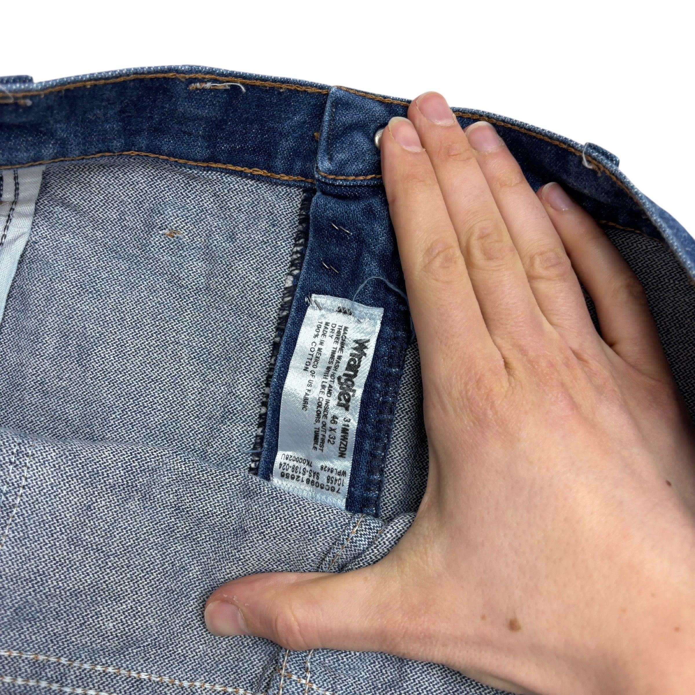 Wrangler Jeans Cowboy Cut W44 L32 Mens Mid Blue 31MWZ Relaxed Fit Denim (E)