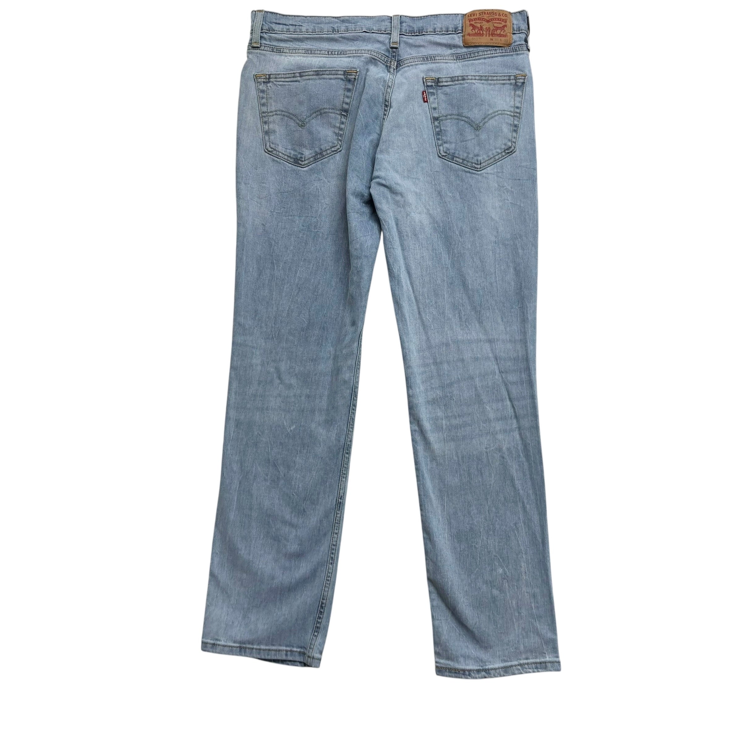 Levis 511 Jeans W34 L31 Mens Light Blue Slim Fit Stretch Denim (E)