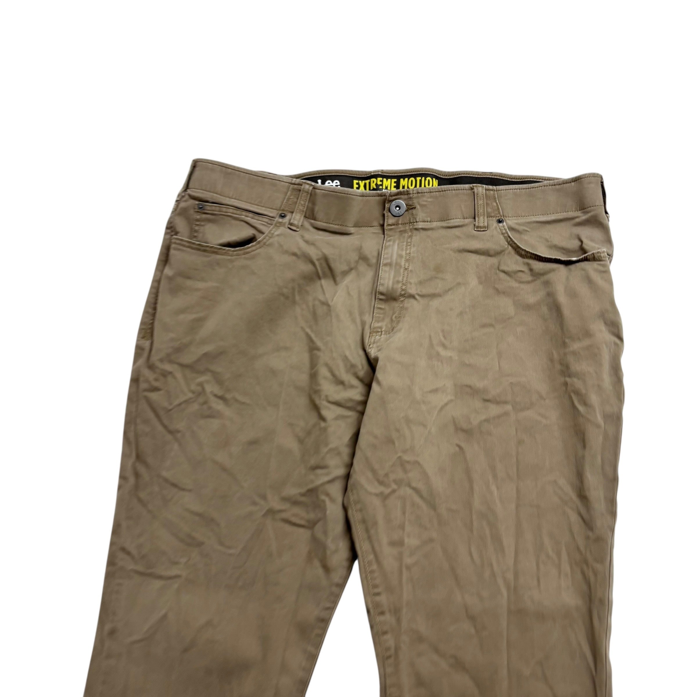 Lee Trousers W44 L30 Mens Brown Athletic Tapered Fit Stretch Pants