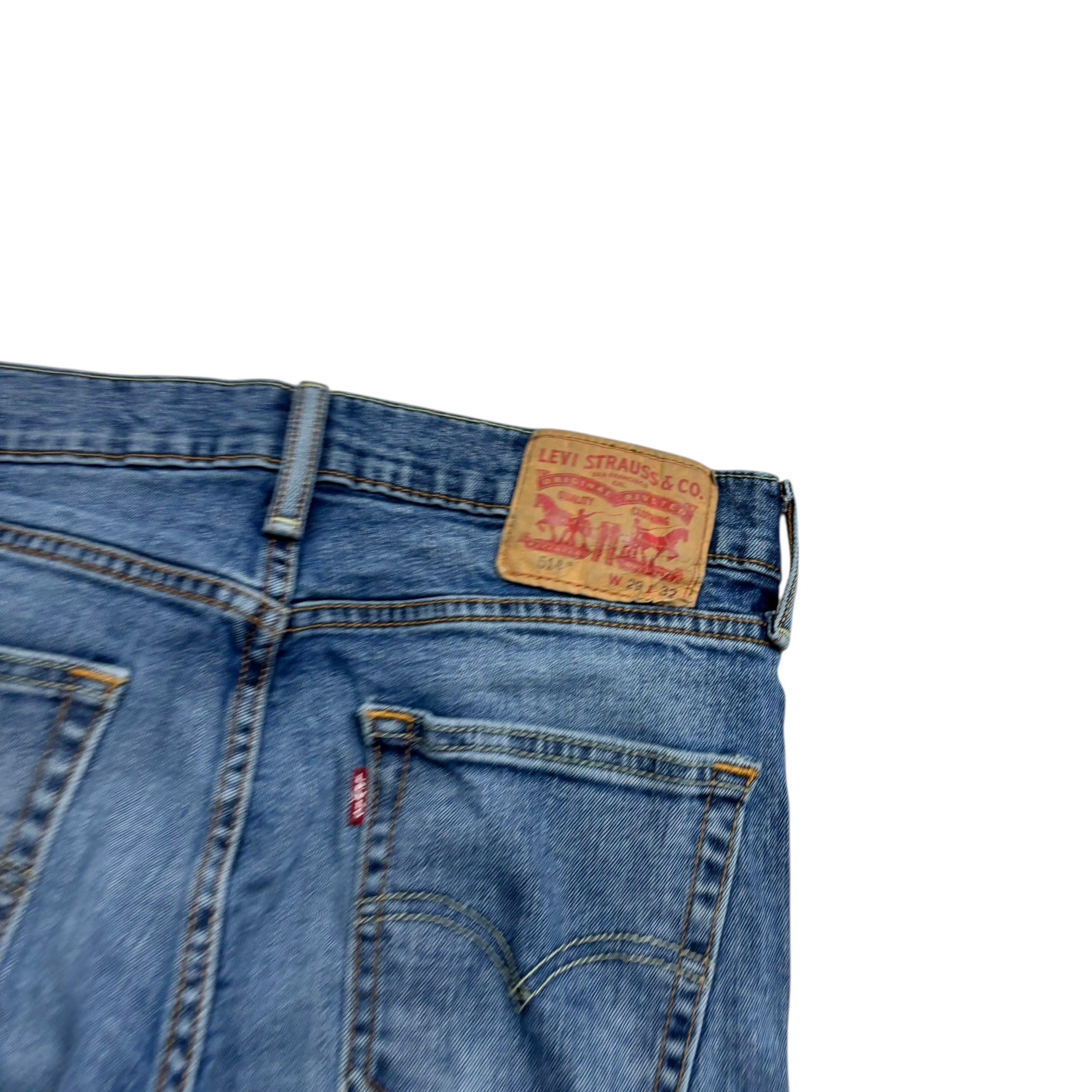 Levis 514 Jeans W29 L32 Mens Mid Blue Regular Straight Fit Stretch Denim