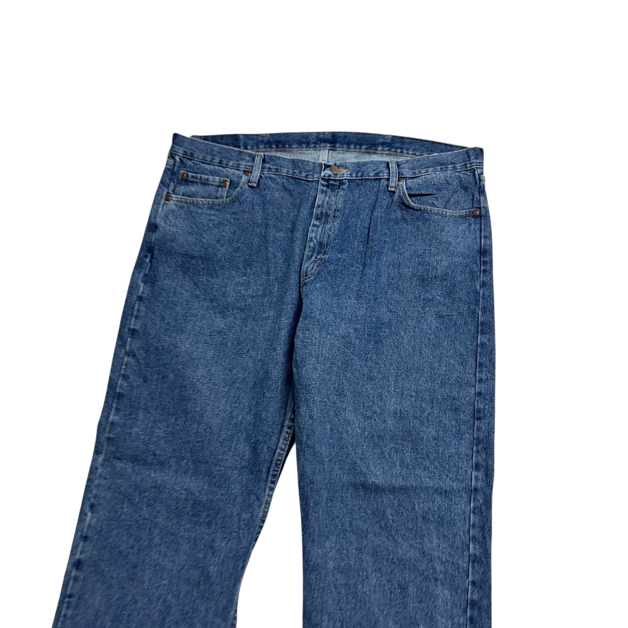 Wrangler Jeans W42 L30 Mens Mid Blue Relaxed Straight Fit Baggy Denim (E)