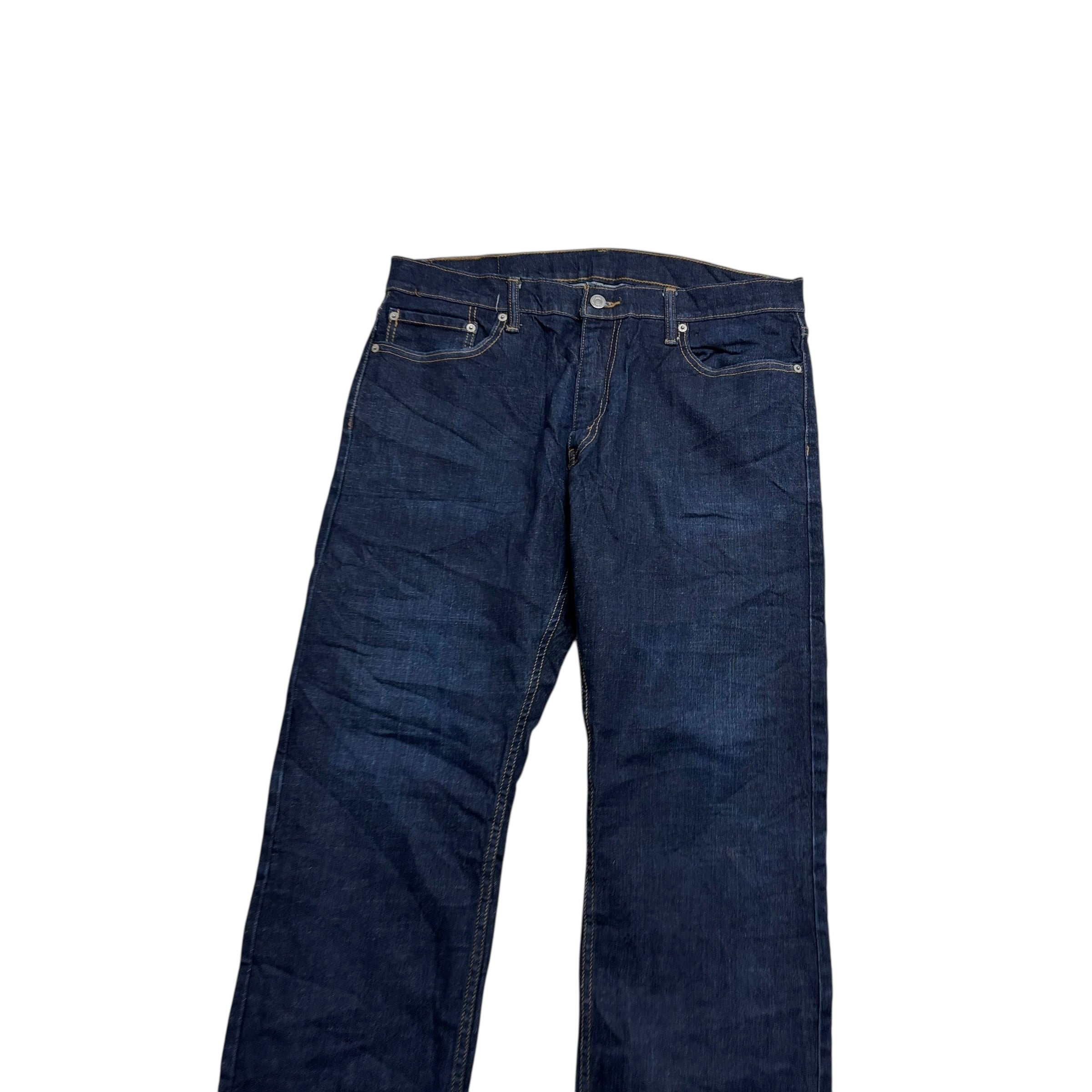 Levis 514 Jeans W36 L32 Mens Dark Blue Regular Straight Fit Stretch Denim (E)