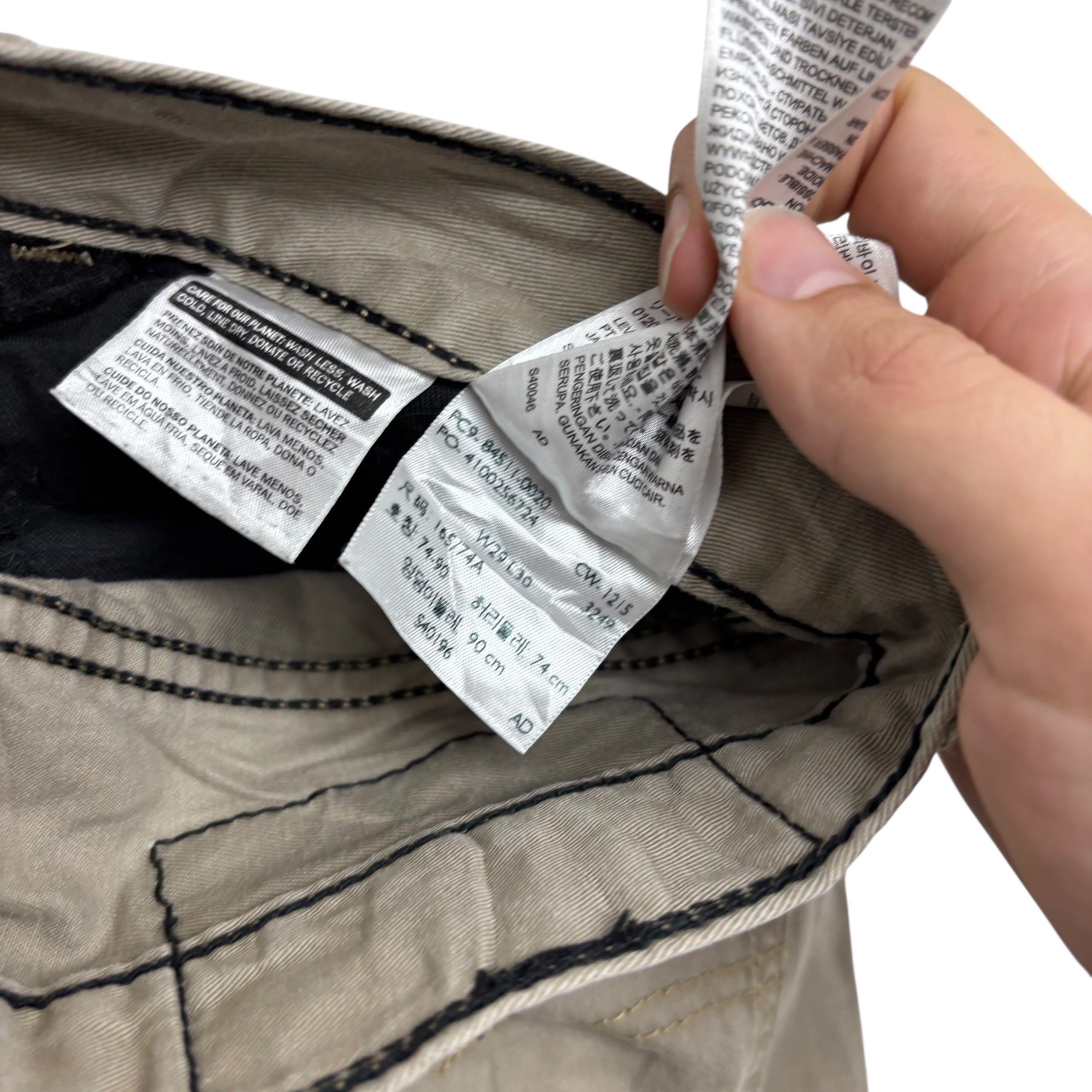 Levis 511 Trousers W29 L30 Mens Beige Slim Fit Pants (E)