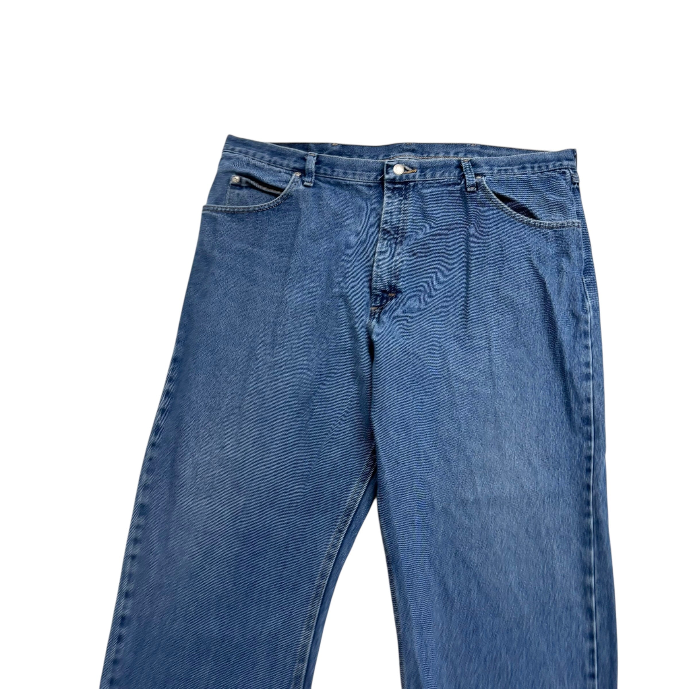 Wrangler Jeans W42 L32 Mens Mid Blue Relaxed Straight Fit Denim