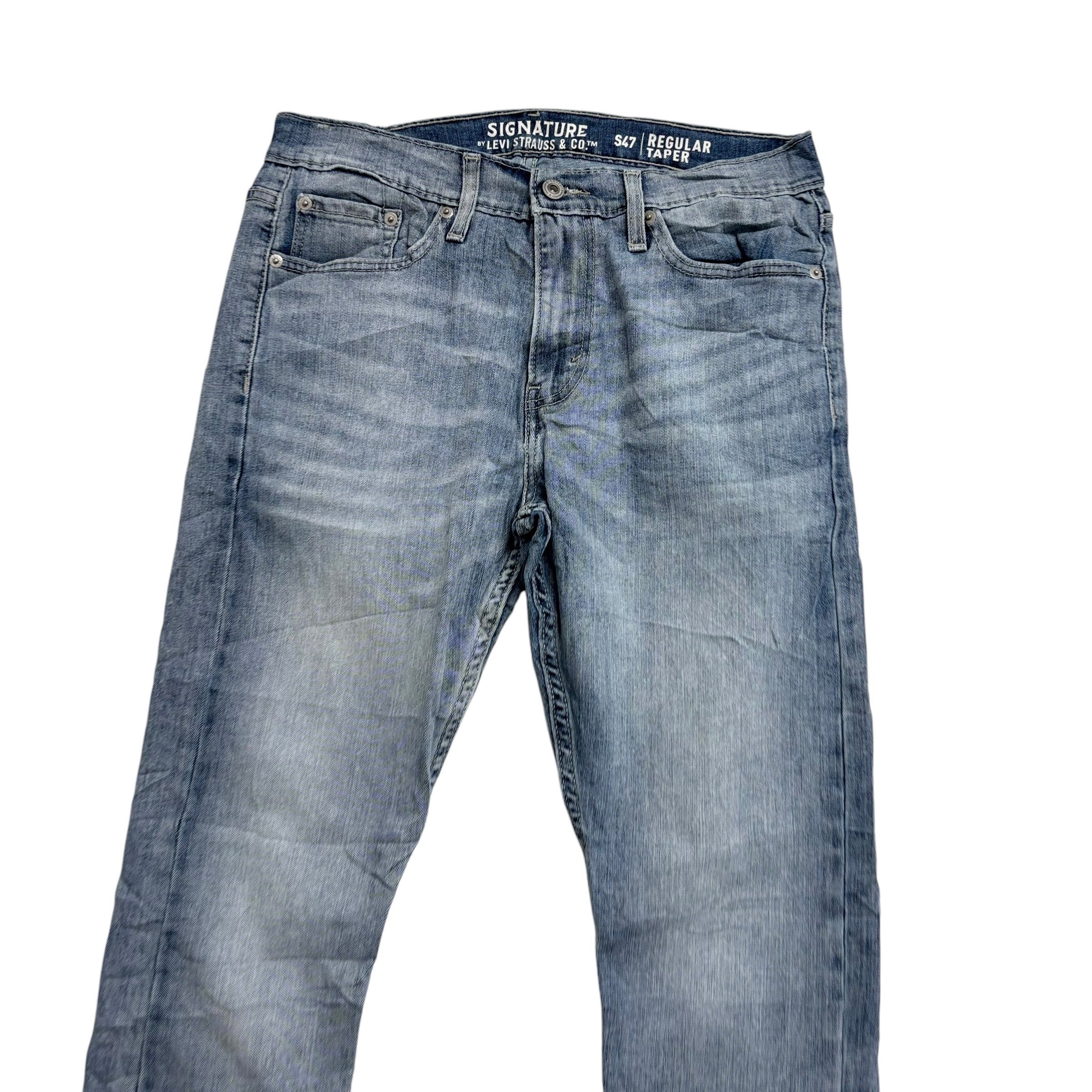 Levis Signature Jeans W30 L31 Mens Light Blue Regular Taper Fit Stretch Denim