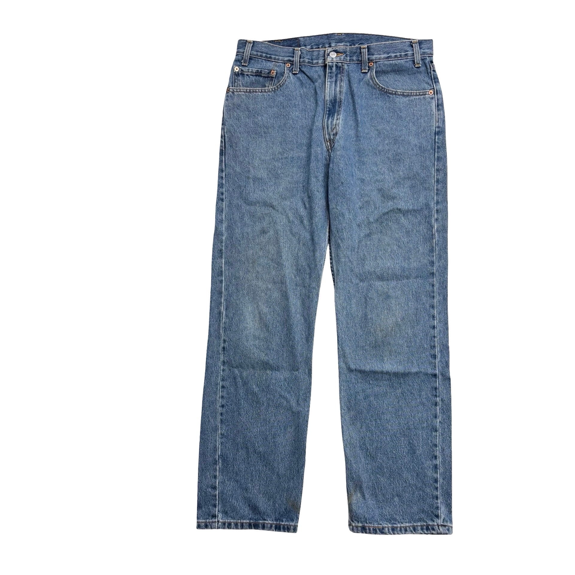 Levis 505 Jeans W36 L30 Mens Mid Blue Regular Straight Fit Vintage Denim