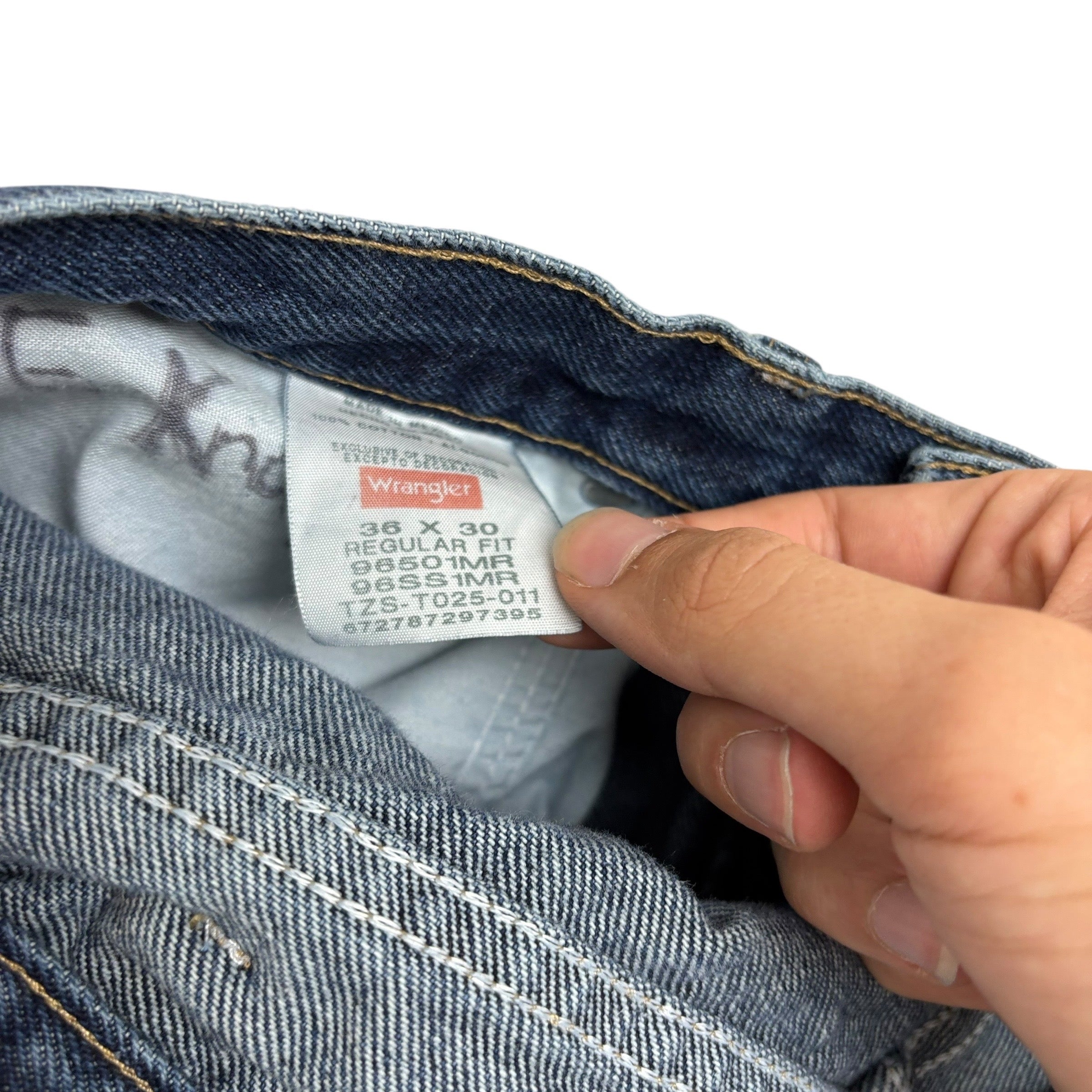 Wrangler Jeans W34 L30 Mens Mid Blue Regular Straight Fit Denim