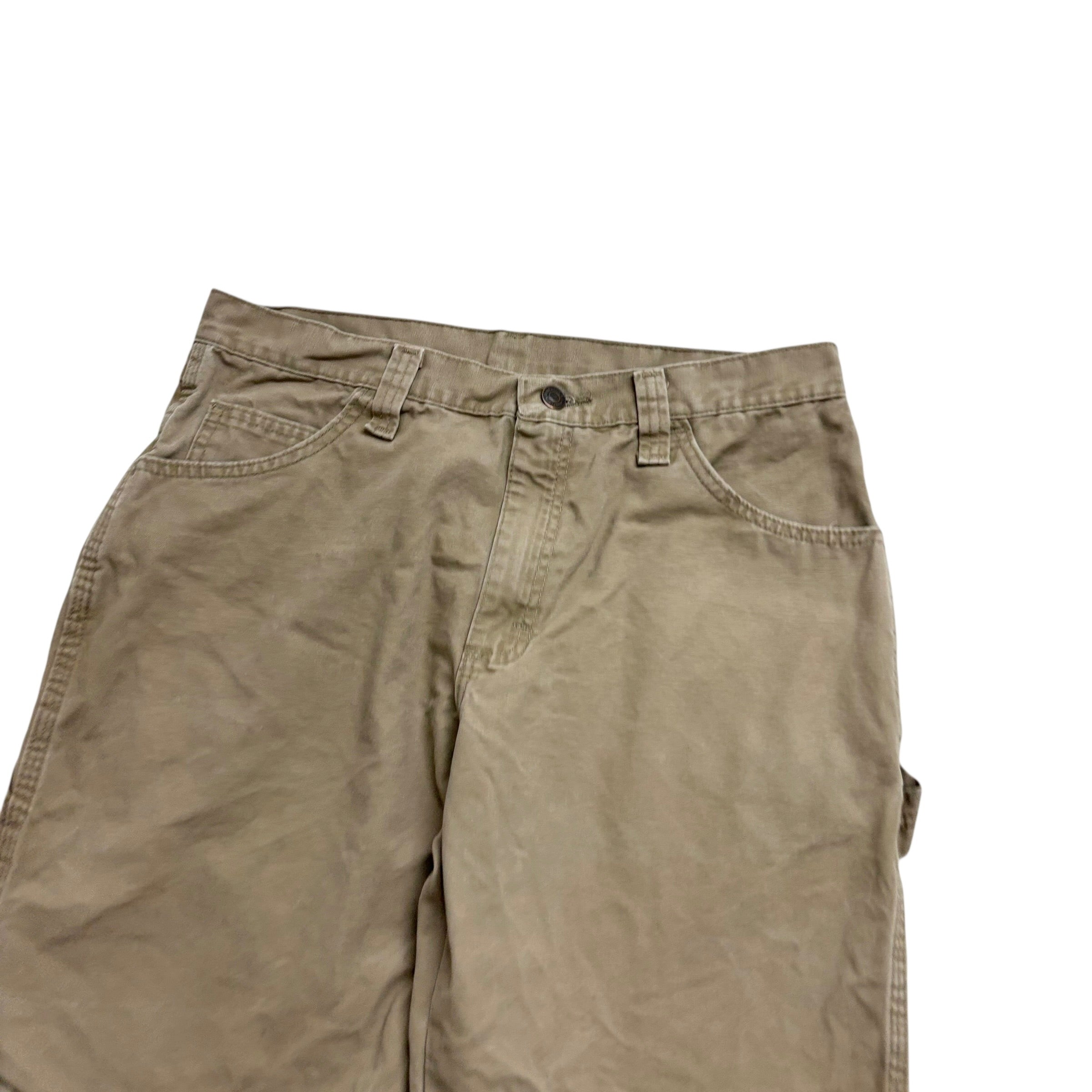 Wrangler Baggy Jorts W32 Mens Beige Canvas Shorts Relaxed Fit Carpenter (E)