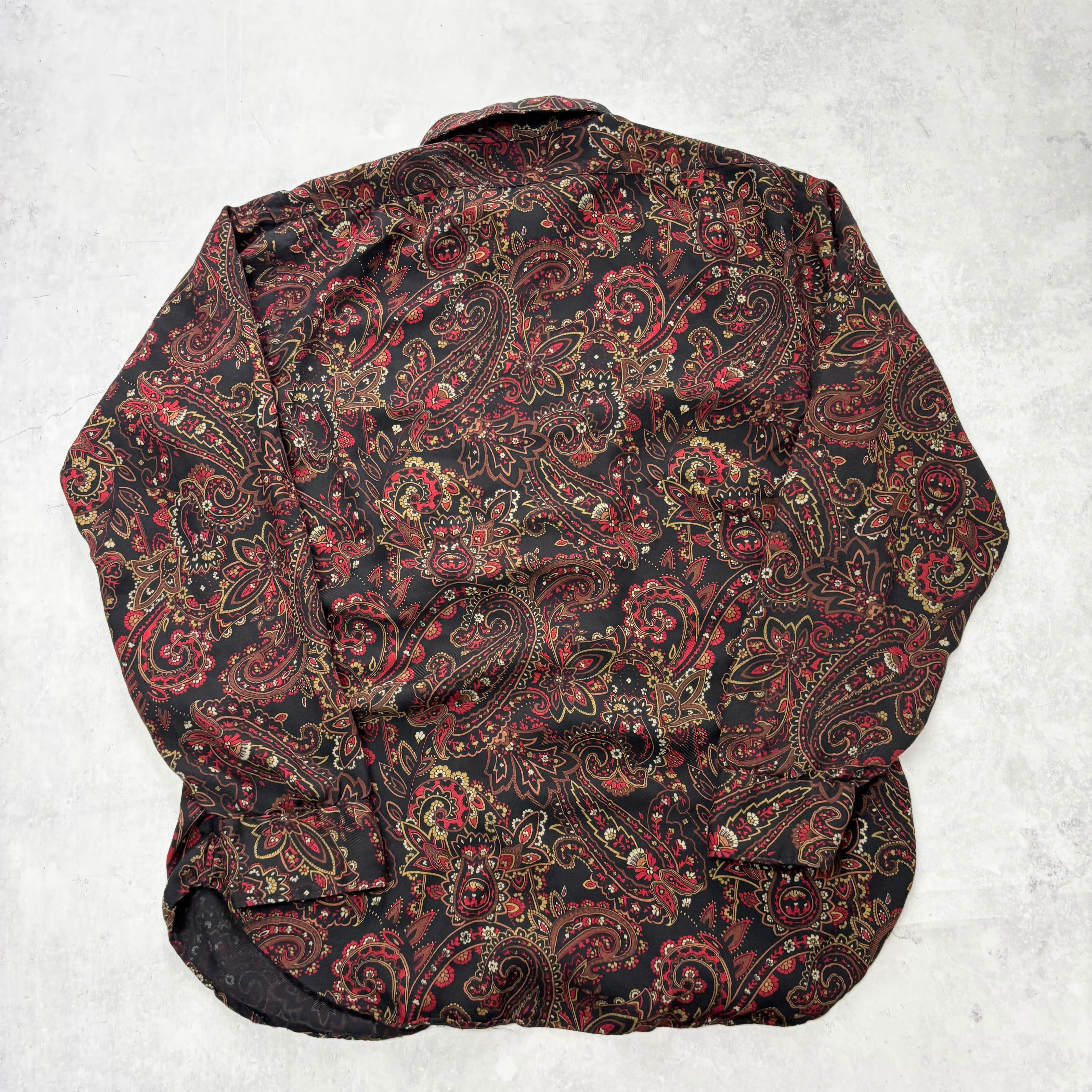 Mens Patterned Shirt Large Abstract Print Long Sleeve Rayon (E)