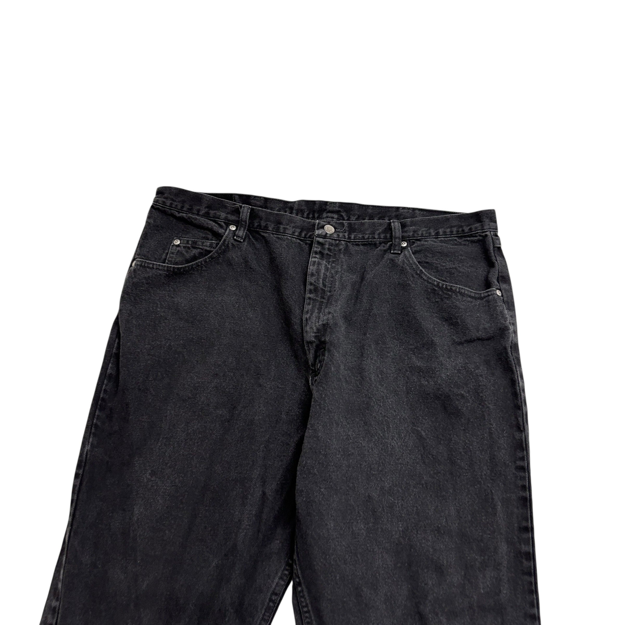 Wrangler Jeans W42 L29 Mens Black Relaxed Straight Fit Denim (E)