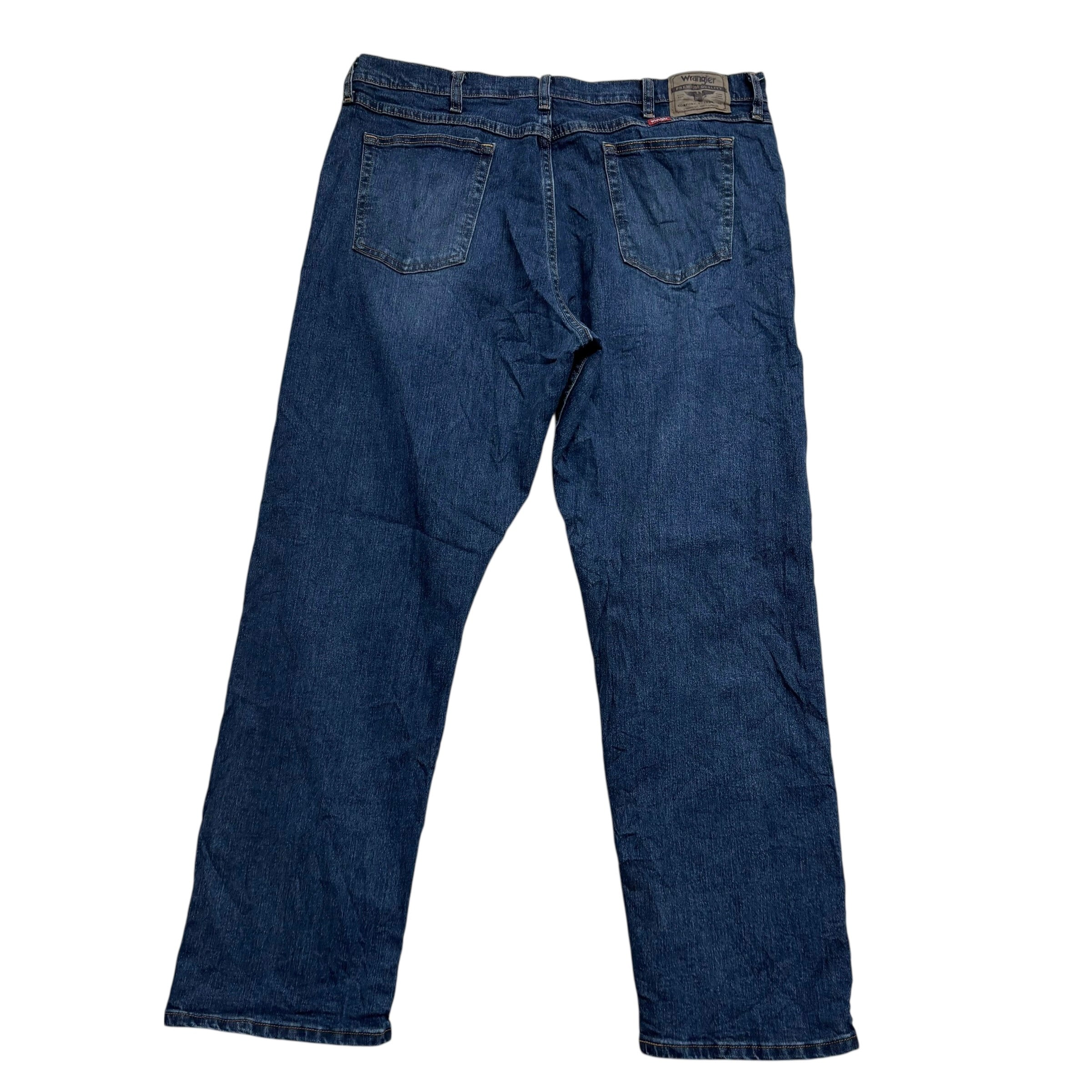 Wrangler Jeans W38 L30 Mens Dark Blue Relaxed Straight Fit Stretch Denim (E)