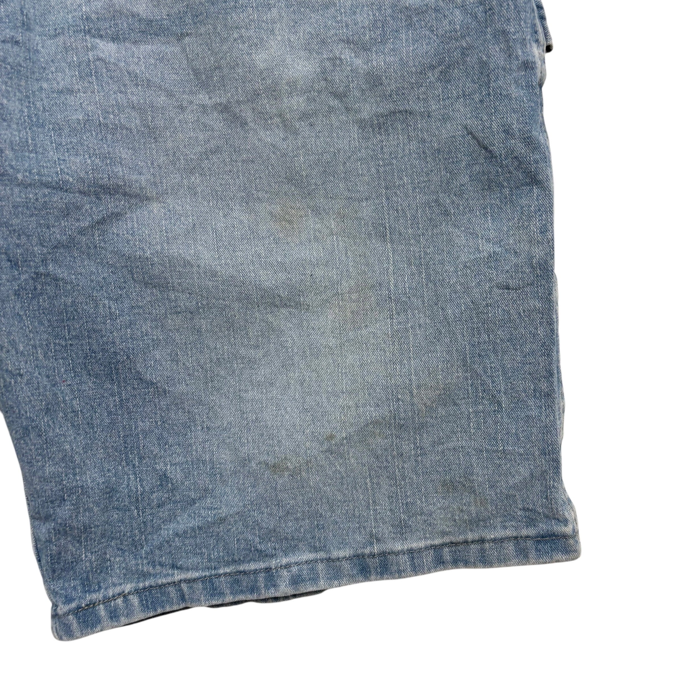 Wrangler Jorts W42 Mens Light Blue Denim Shorts Relaxed Stretch Carpenter (F)
