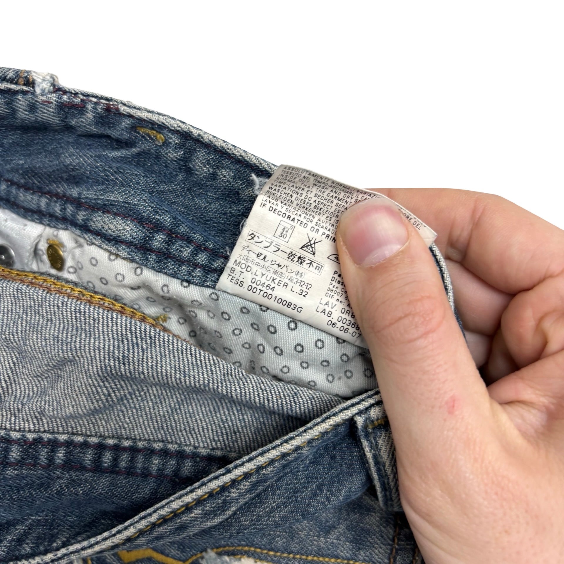 Diesel Lyuker Jeans W33 L32 Mens Dark Blue Regular Bootcut Vintage Y2K