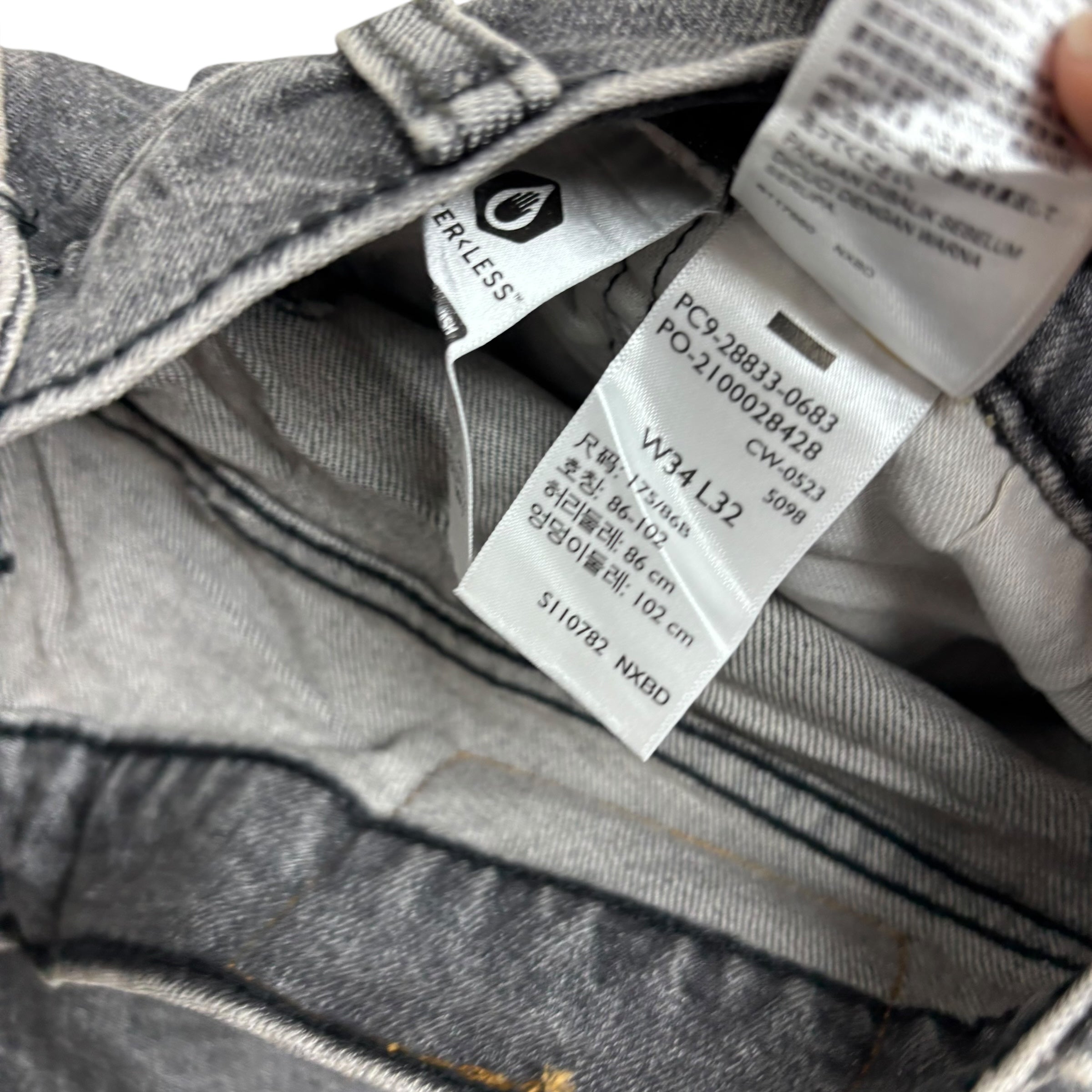 Levis 512 Jeans W34 L32 Mens Grey Slim Tapered Fit Stretch Denim (E)