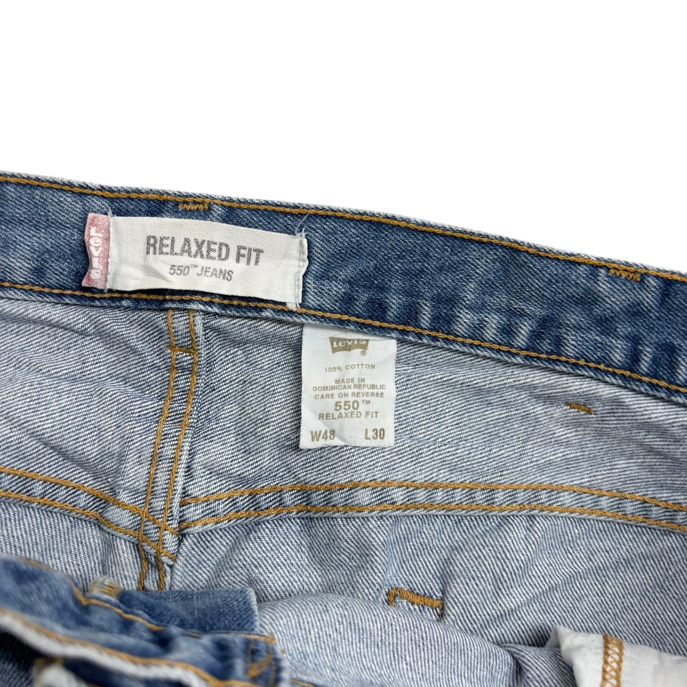 Levis 550 Jeans W46 L30 Mens Light Blue Baggy Relaxed Straight Fit Vintage Denim