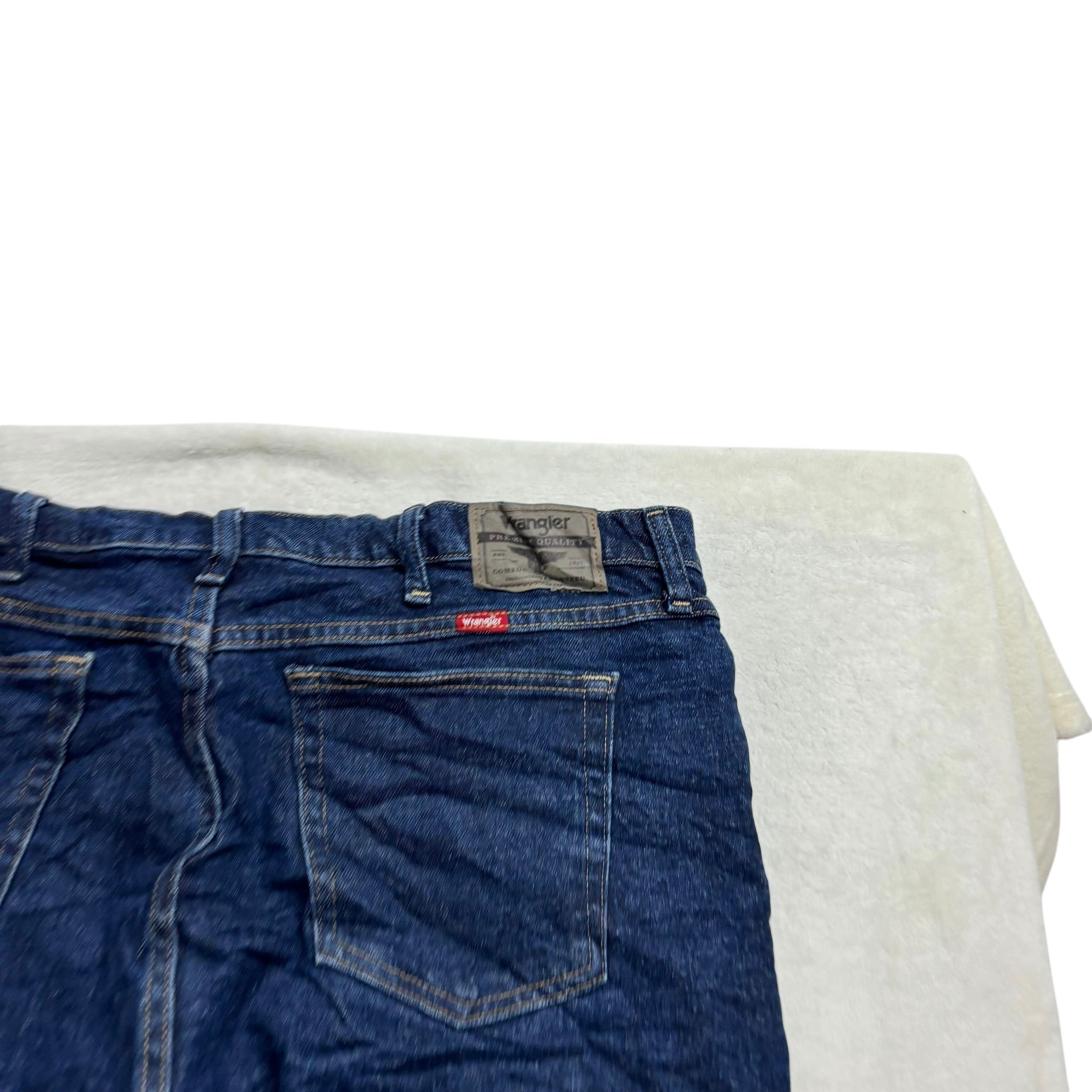 Wrangler Jeans W38 L32 Mens Dark Blue Regular Straight Fit Denim (E)