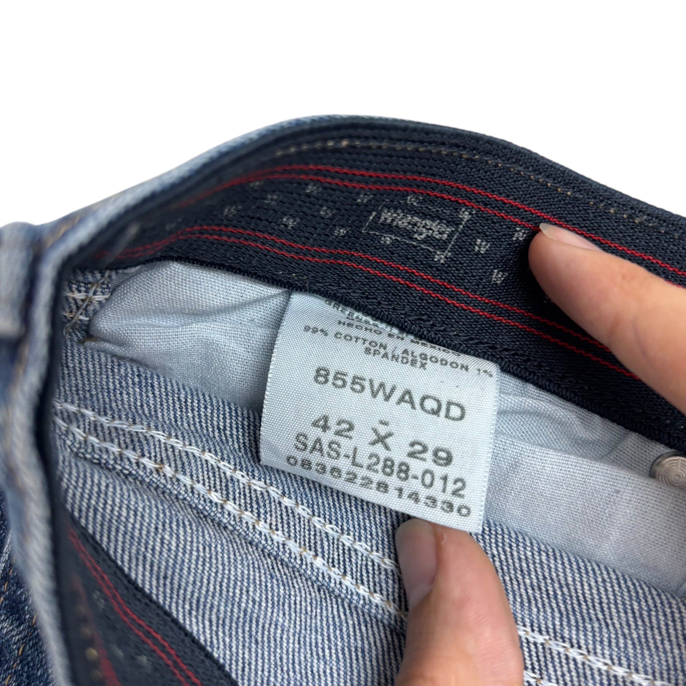 Wrangler Jeans W42 L29 Mens Mid Blue Regular Straight Fit Stretch Denim (E)