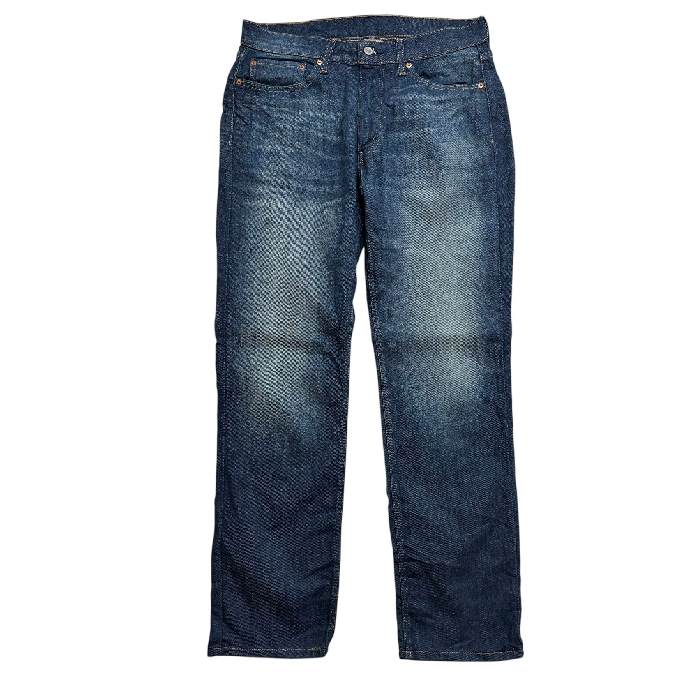 Levis 514 Jeans W34 L32 Mens Dark Blue Regular Straight Fit Stretch Denim (E)
