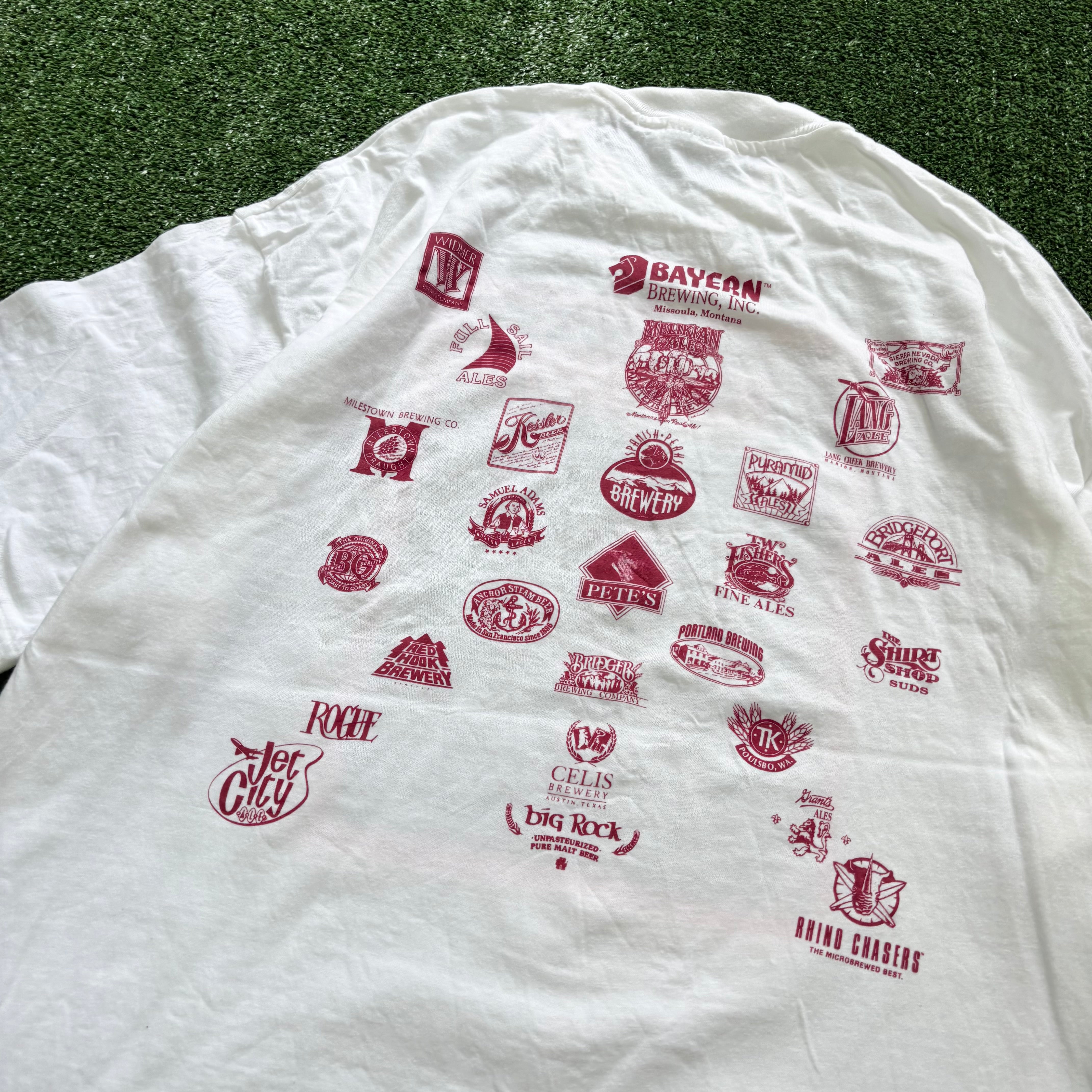 Vintage T Shirt Mens XXL White Single Stitch Graphic Print 90s USA Beer (E)