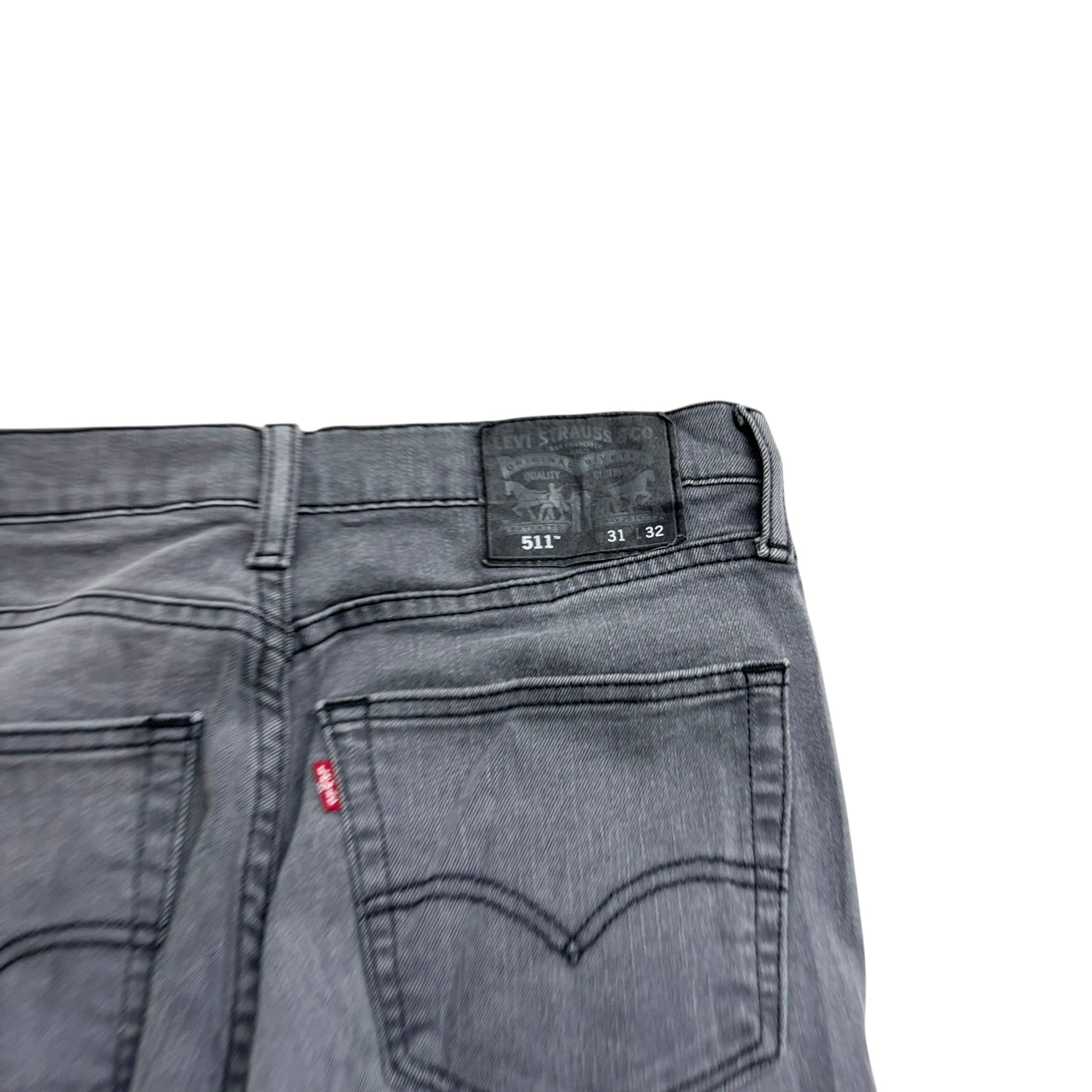 Levis 511 Jeans W31 L32 Mens Grey Slim Fit Stretch Denim (E)