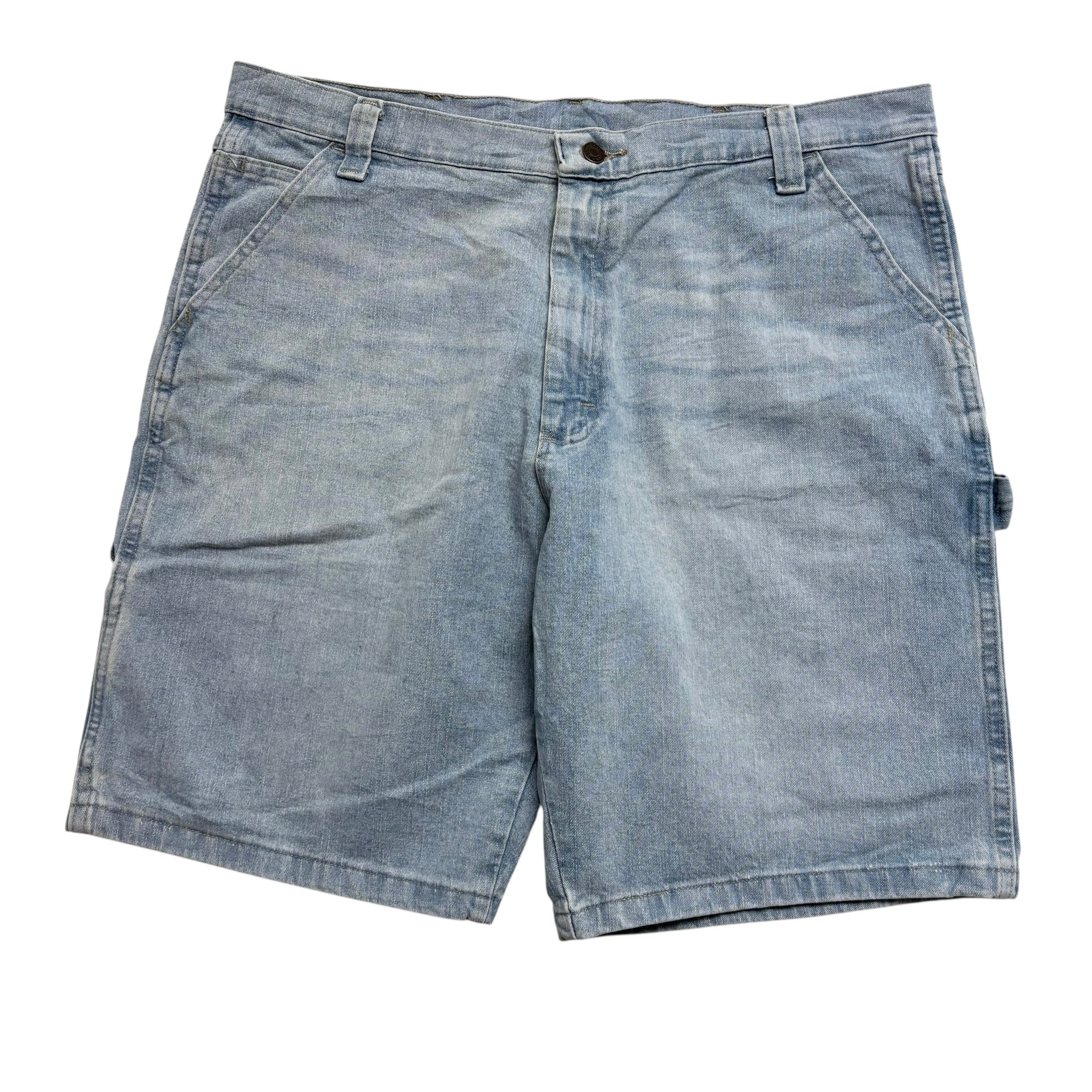 Wrangler Baggy Jorts W38 Mens Denim Shorts Light Blue Relaxed Carpenter (E)