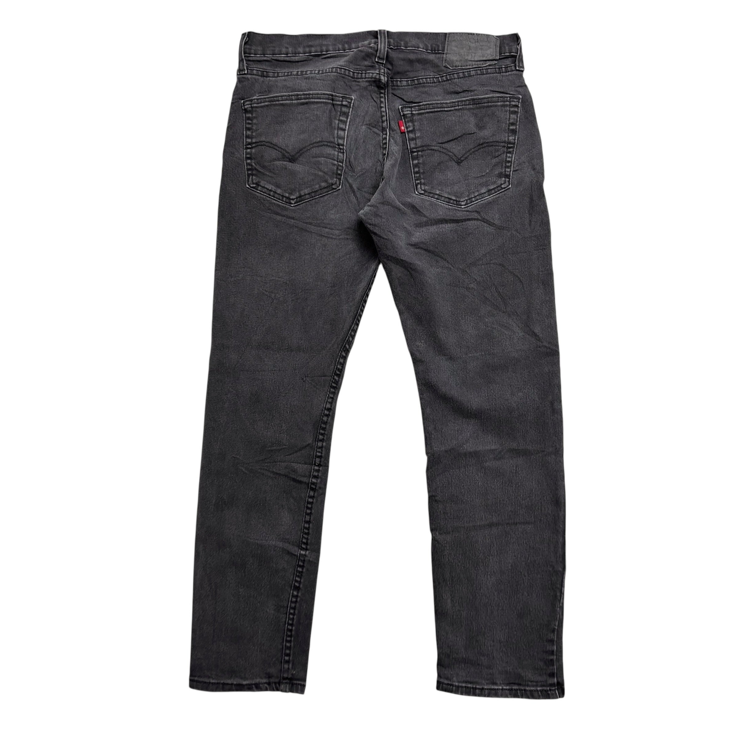 Levis 502 Jeans W32 L28 Mens Black Regular Tapered Fit Stretch Denim