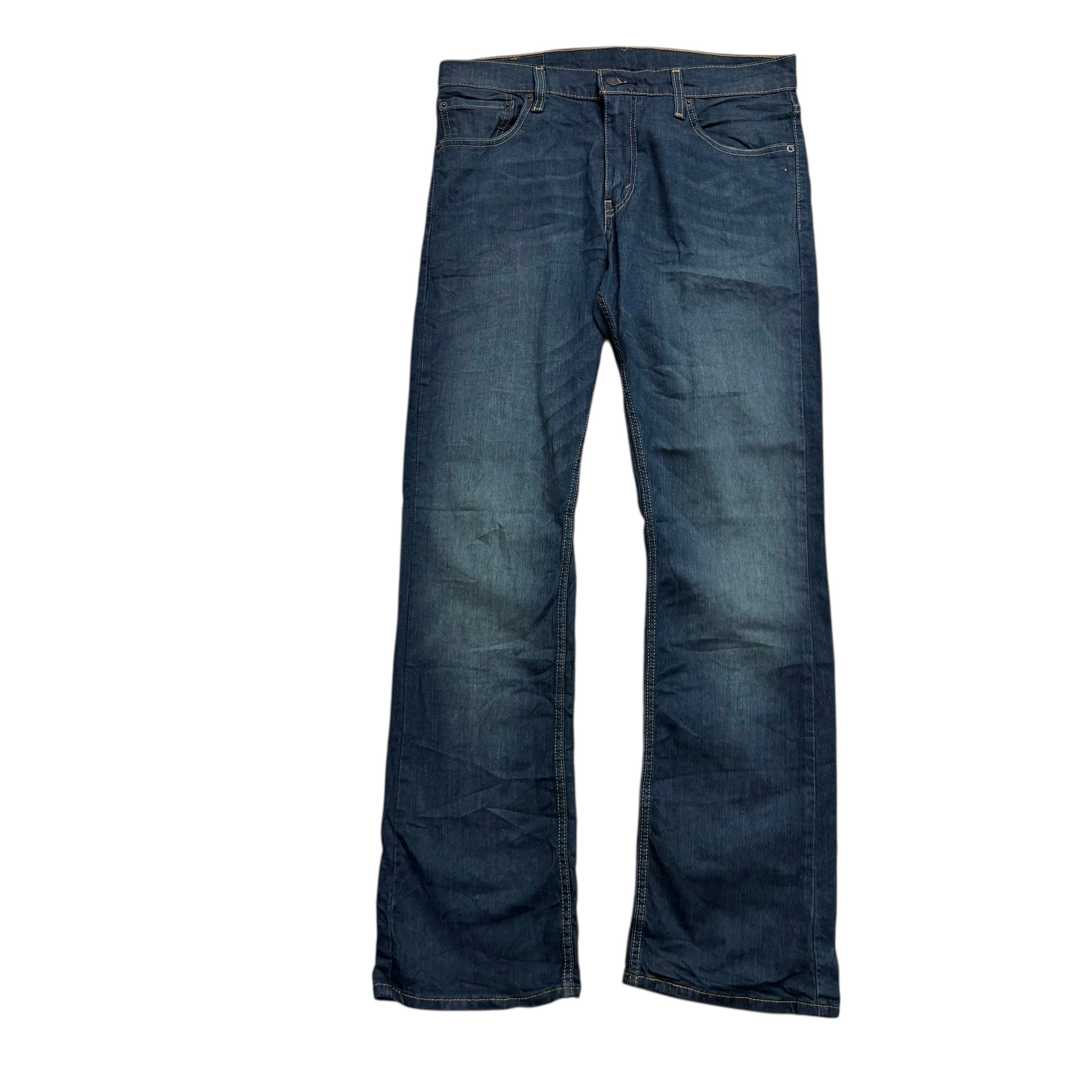 Levis 527 Jeans W33 L32 Mens Dark Blue Slim Bootcut Fit Stretch Denim (E)