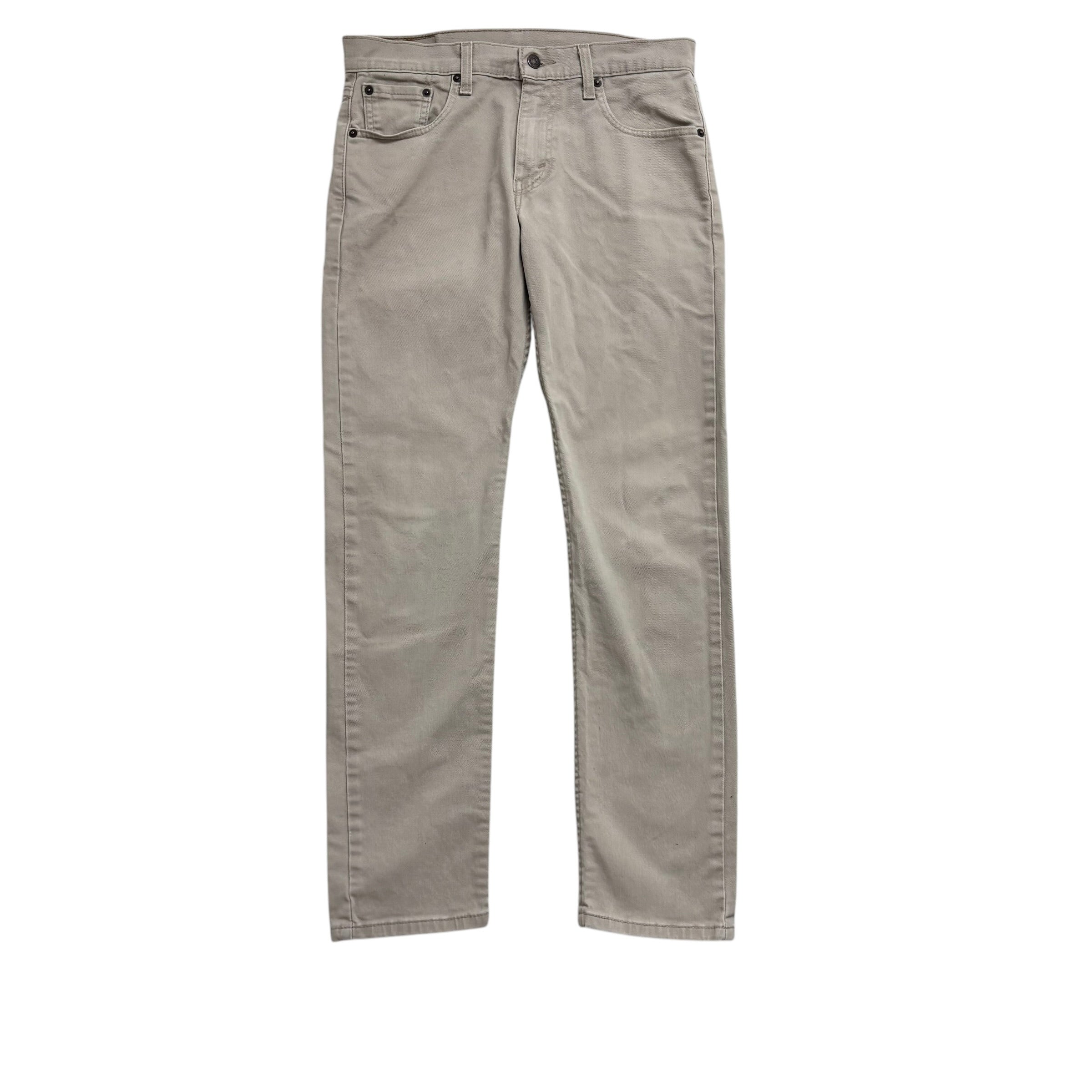 Levis 502 Jeans W30 L30 Mens Beige Regular Tapered Fit Stretch Denim