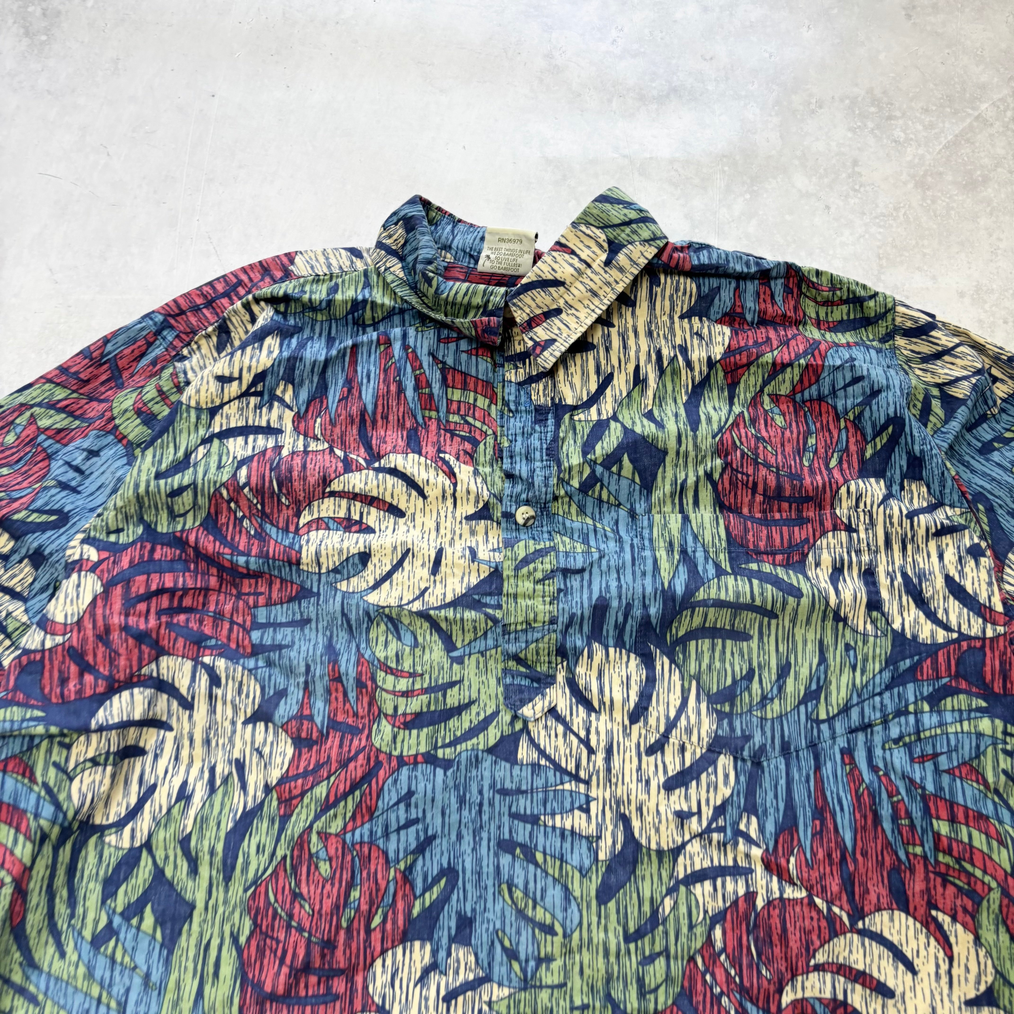 Vintage Hawaiian Shirt Mens XL Floral Aloha Short Sleeve Cotton (E)