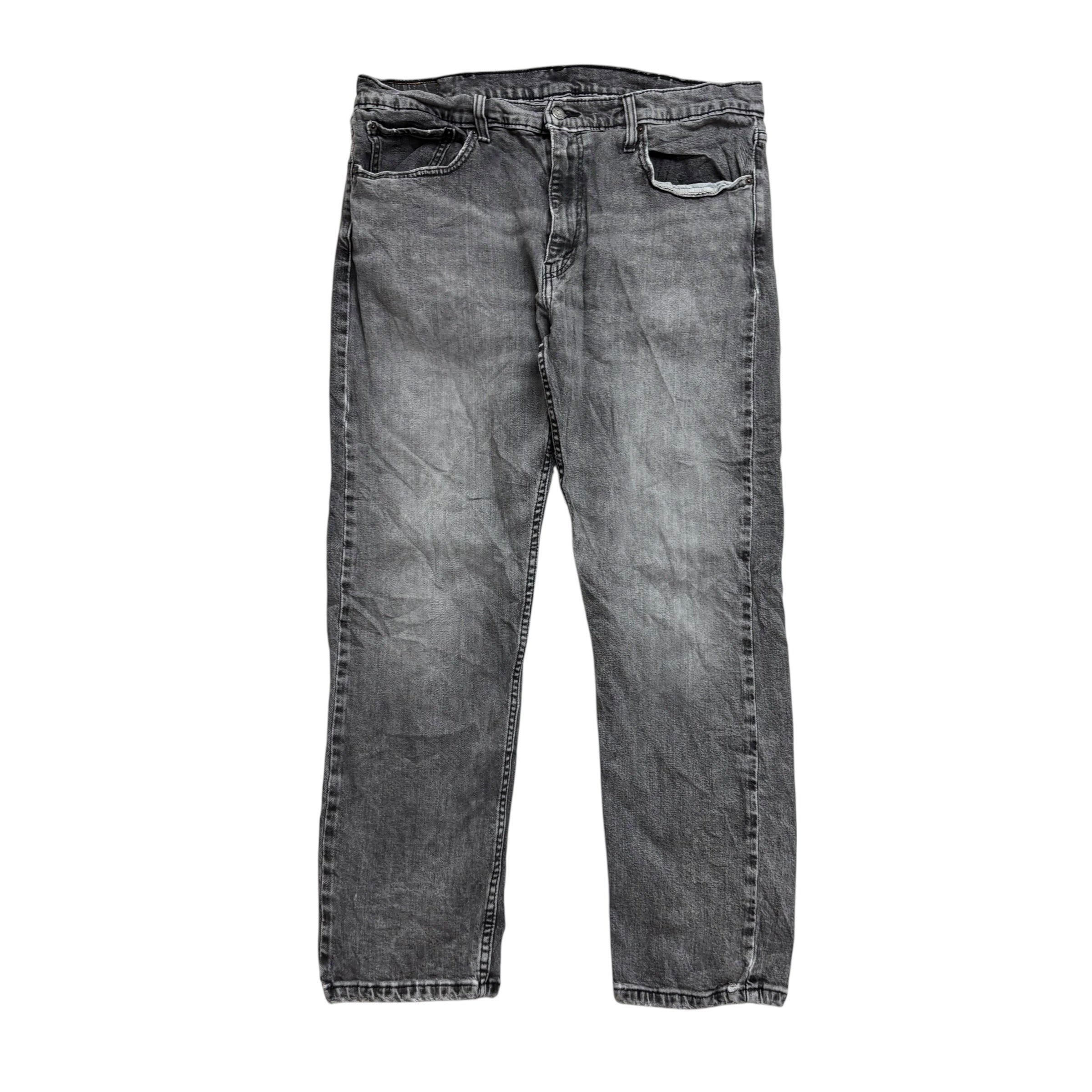 Levis 502 Jeans W38 L30 Mens Grey Regular Tapered Fit Stretch Denim