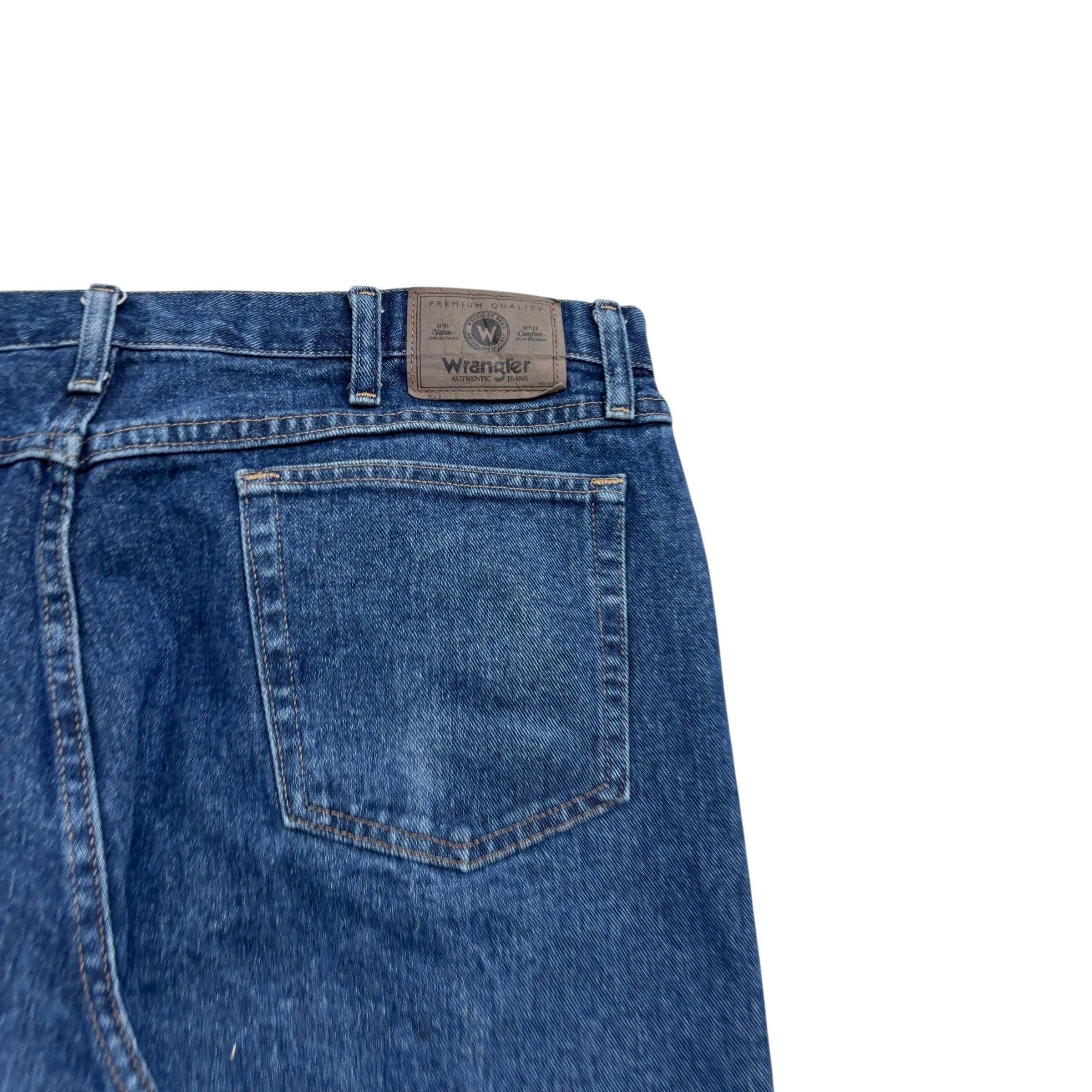 Wrangler Jeans W40 L30 Mens Mid Blue Relaxed Straight Fit Vintage Denim