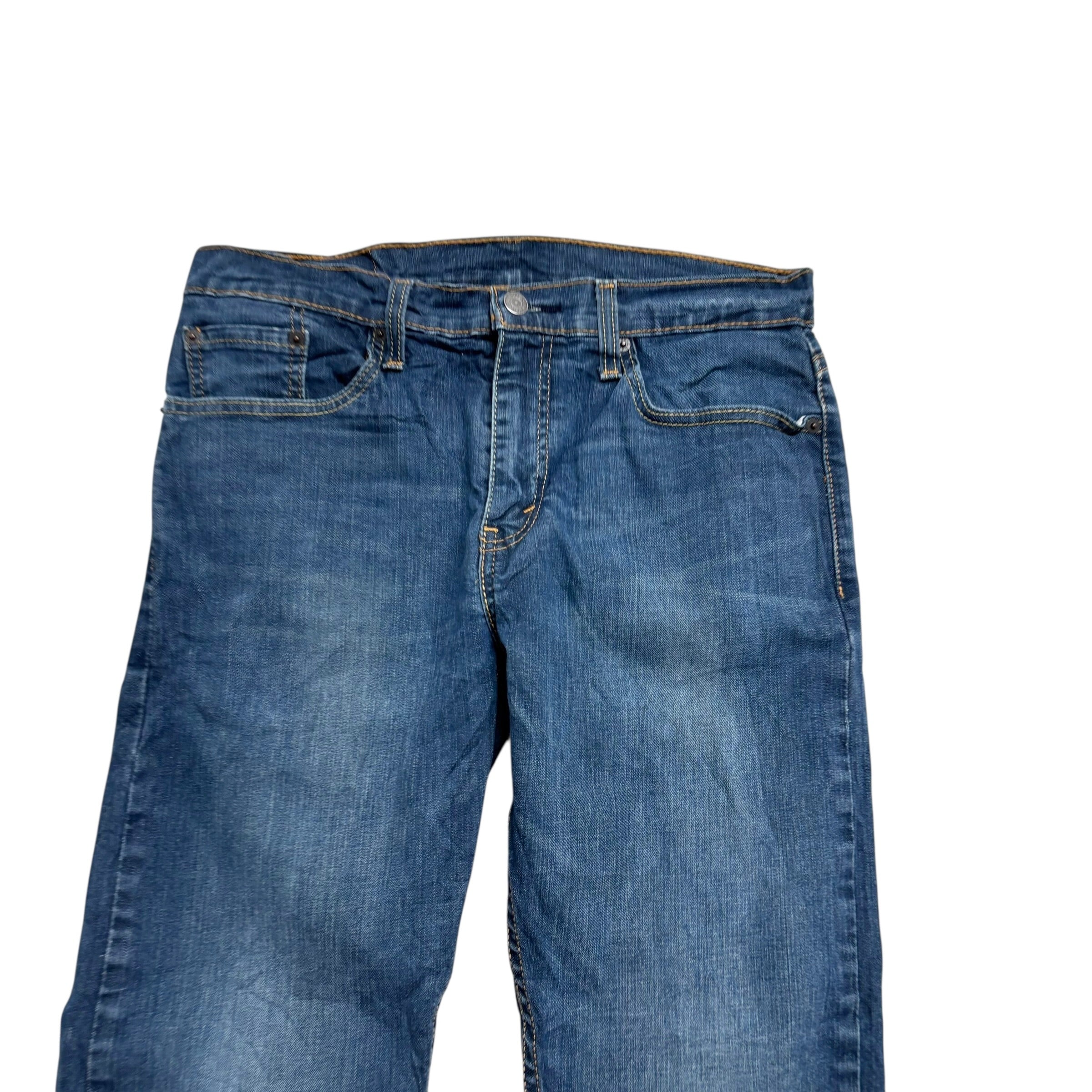 Levis 502 Jeans W32 L28 Mens Dark Blue Regular Tapered Fit Stretch Denim (E)