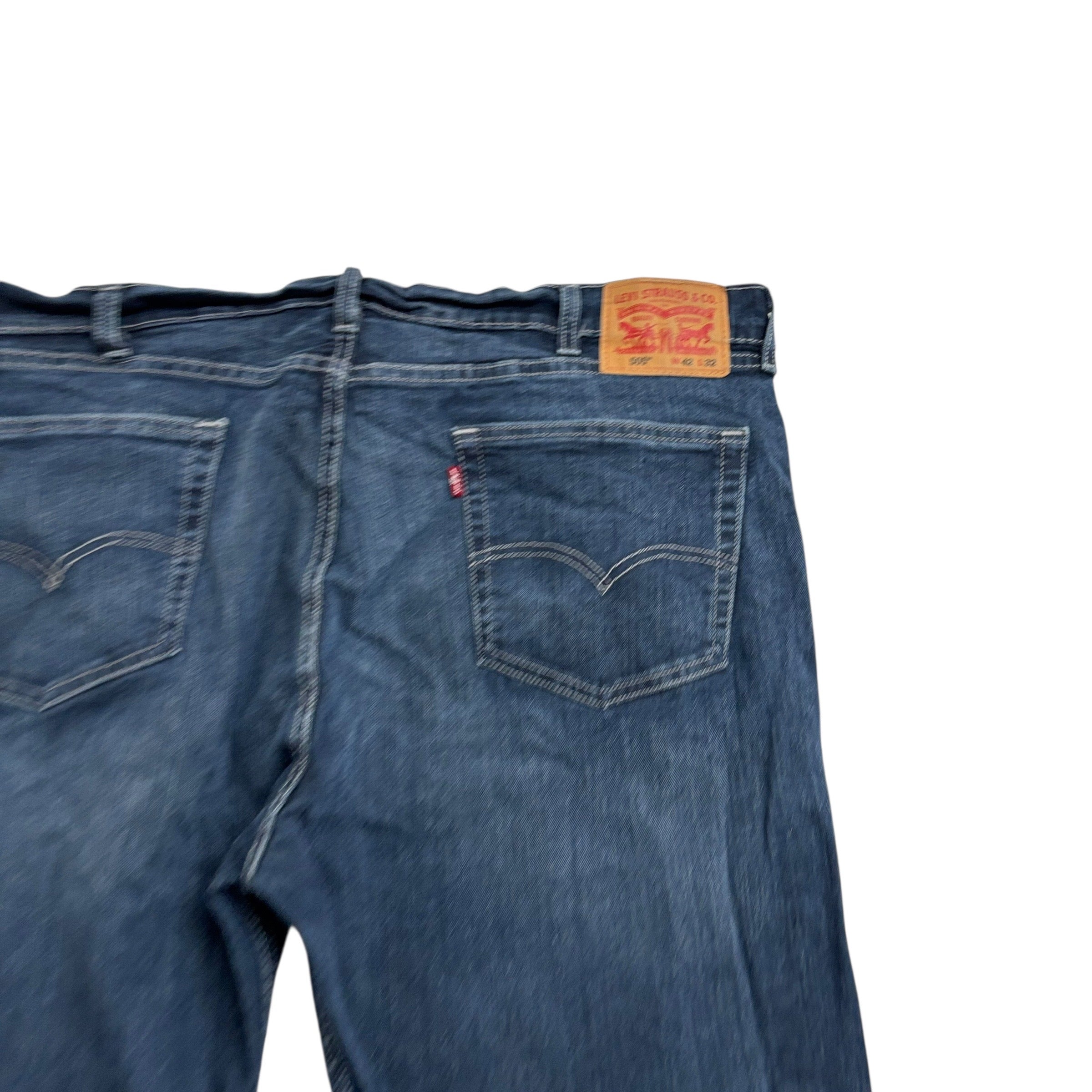 Levis 505 Jeans W42 L32 Mens Dark Blue Regular Straight Fit Stretch Denim