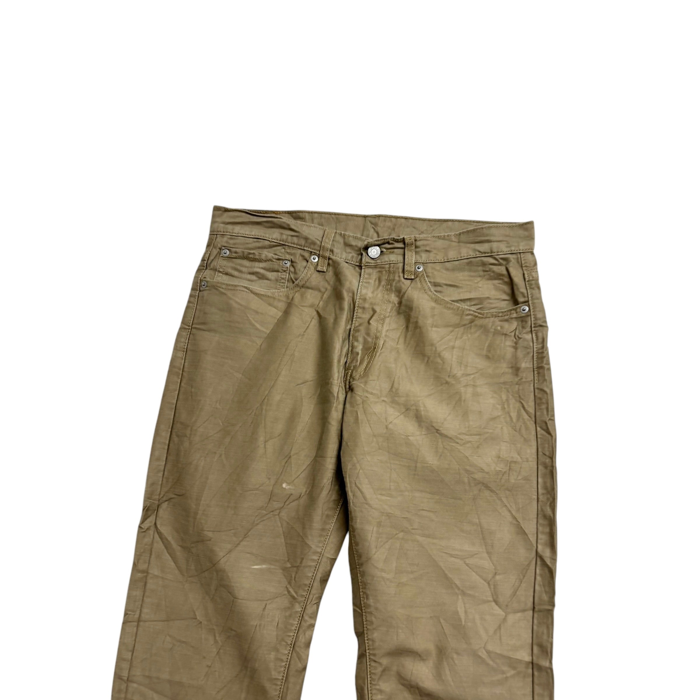 Levis 513 Trousers W32 L31 Mens Gold Tan Slim Straight Fit Denim