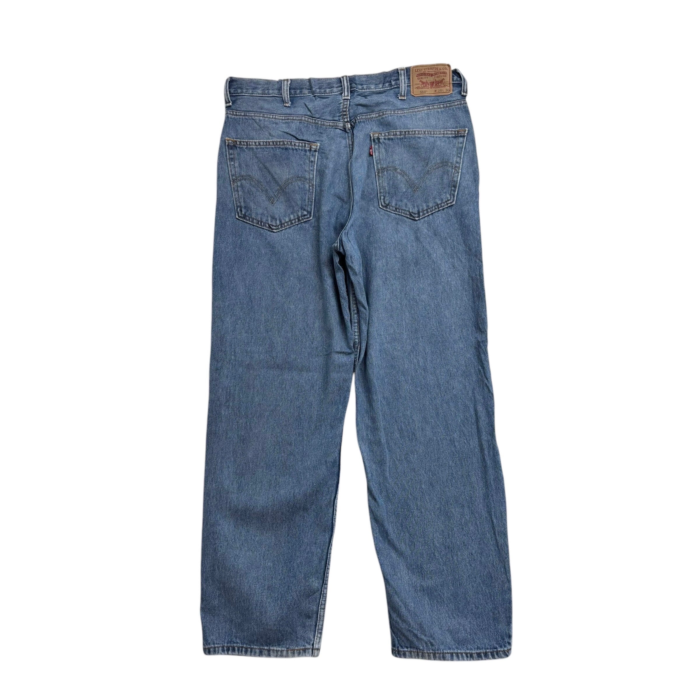 Levis 550 Jeans W38 L30 Mens Mid Blue Baggy Relaxed Straight Vintage Denim (E)