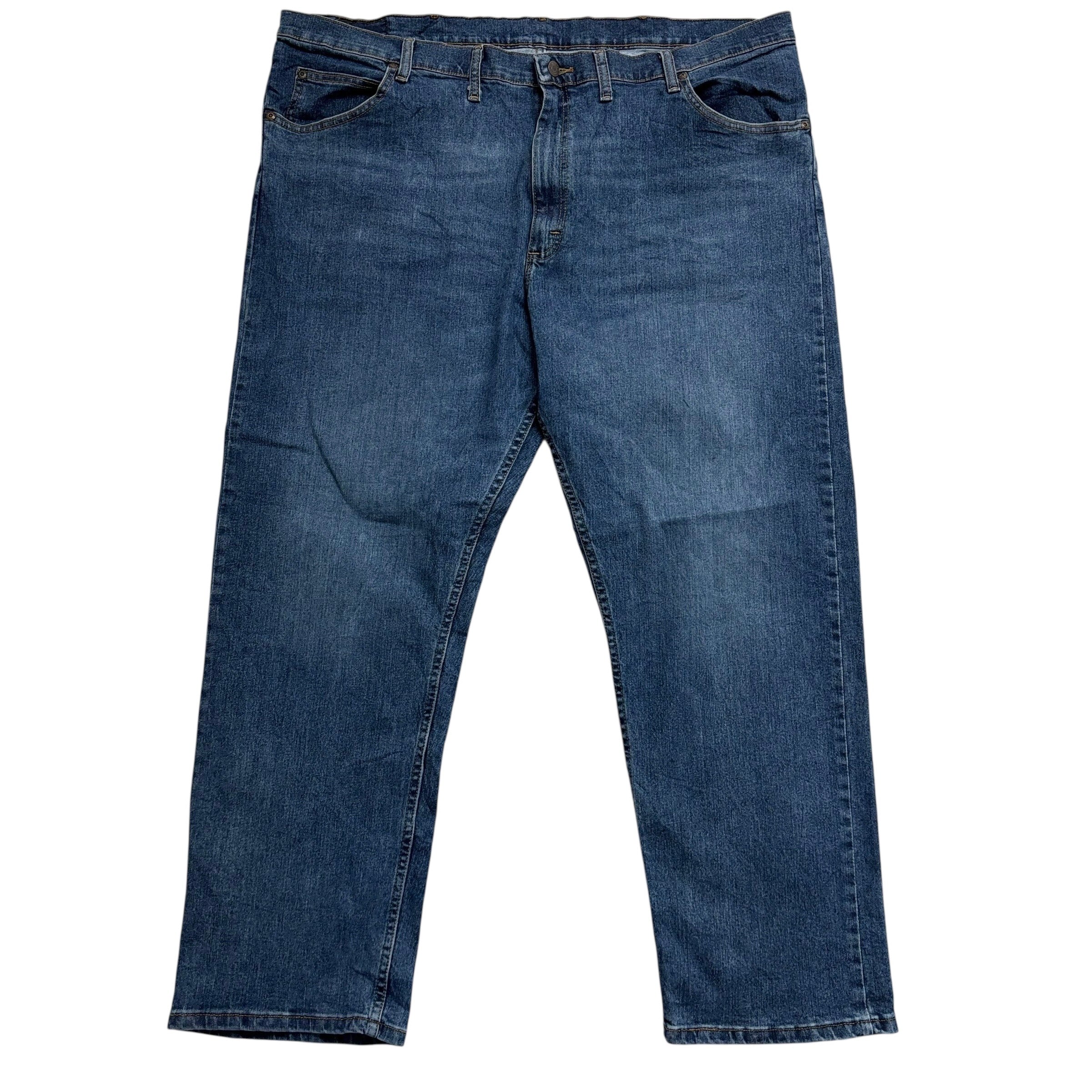Wrangler Jeans W44 L30 Mens Dark Blue Relaxed Straight Fit Stretch Denim (E)