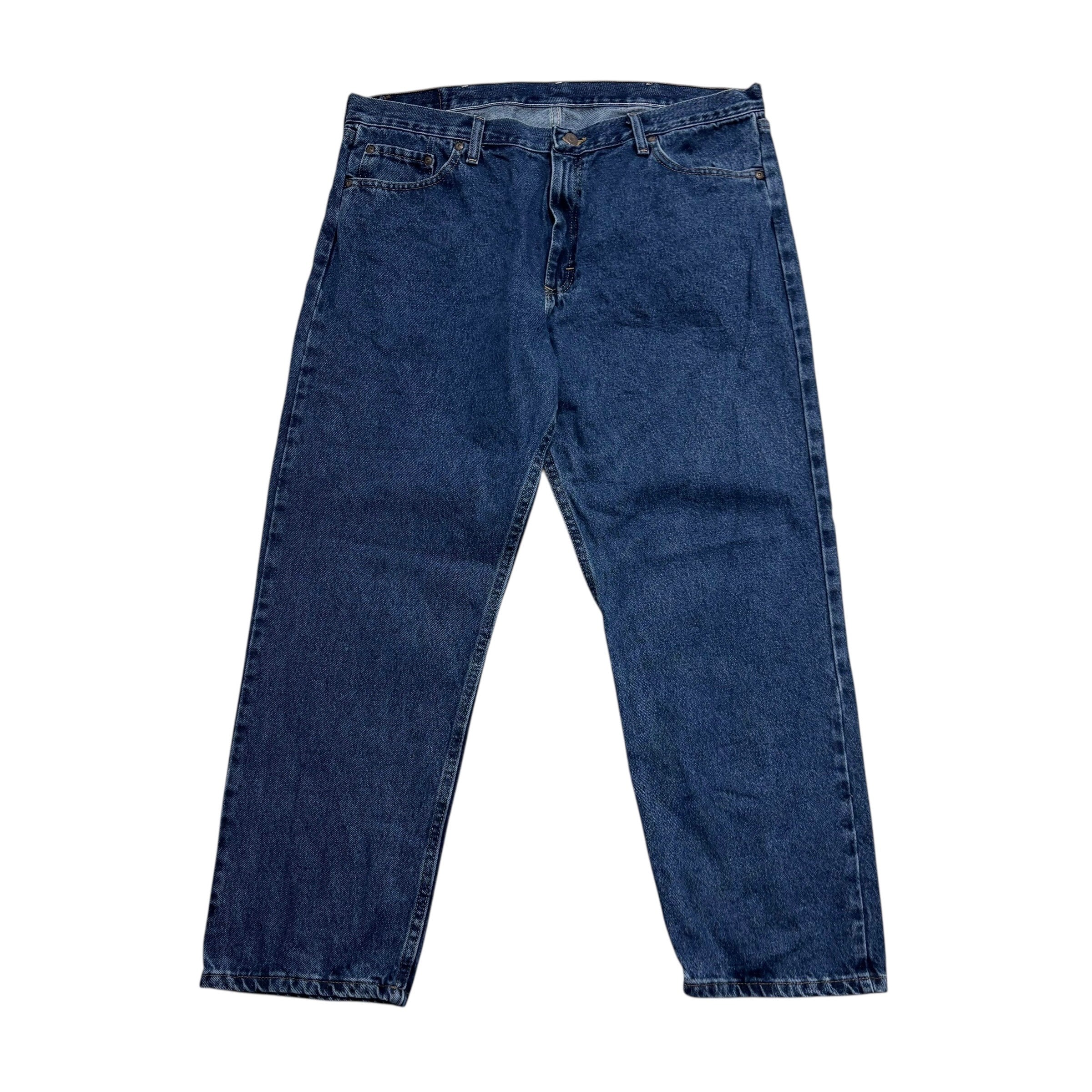 Wrangler Jeans W38 L29 Mens Dark Blue Relaxed Straight Fit Denim (E)