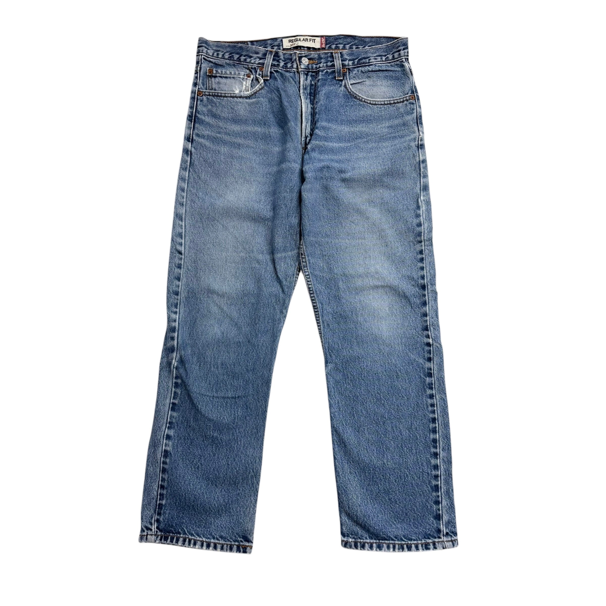 Levis 505 Jeans W34 L30 Mens Mid Blue Regular Straight Fit Vintage Denim