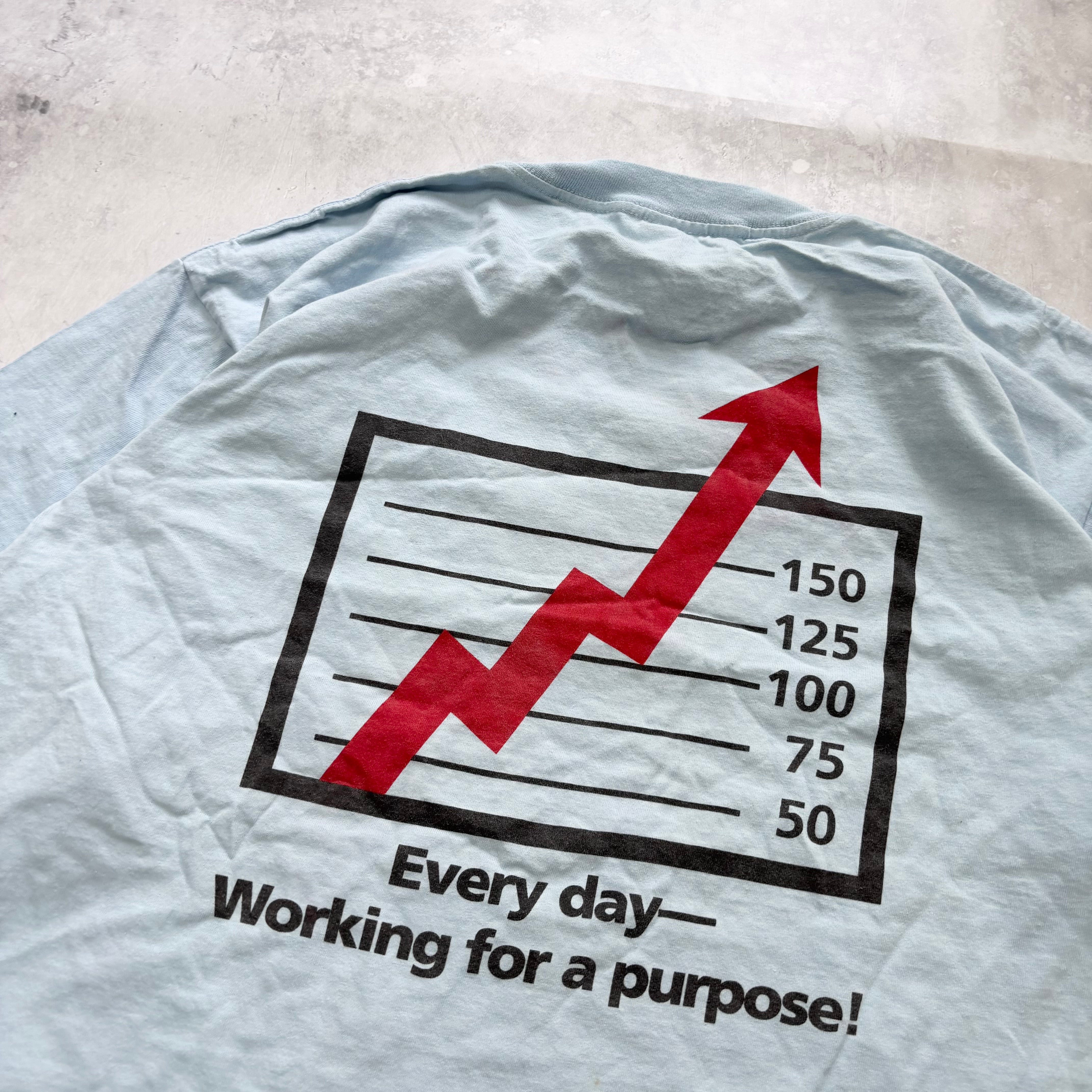 Vintage T Shirt Mens XL Blue Single Stitch Graphic Print 90s USA (E)