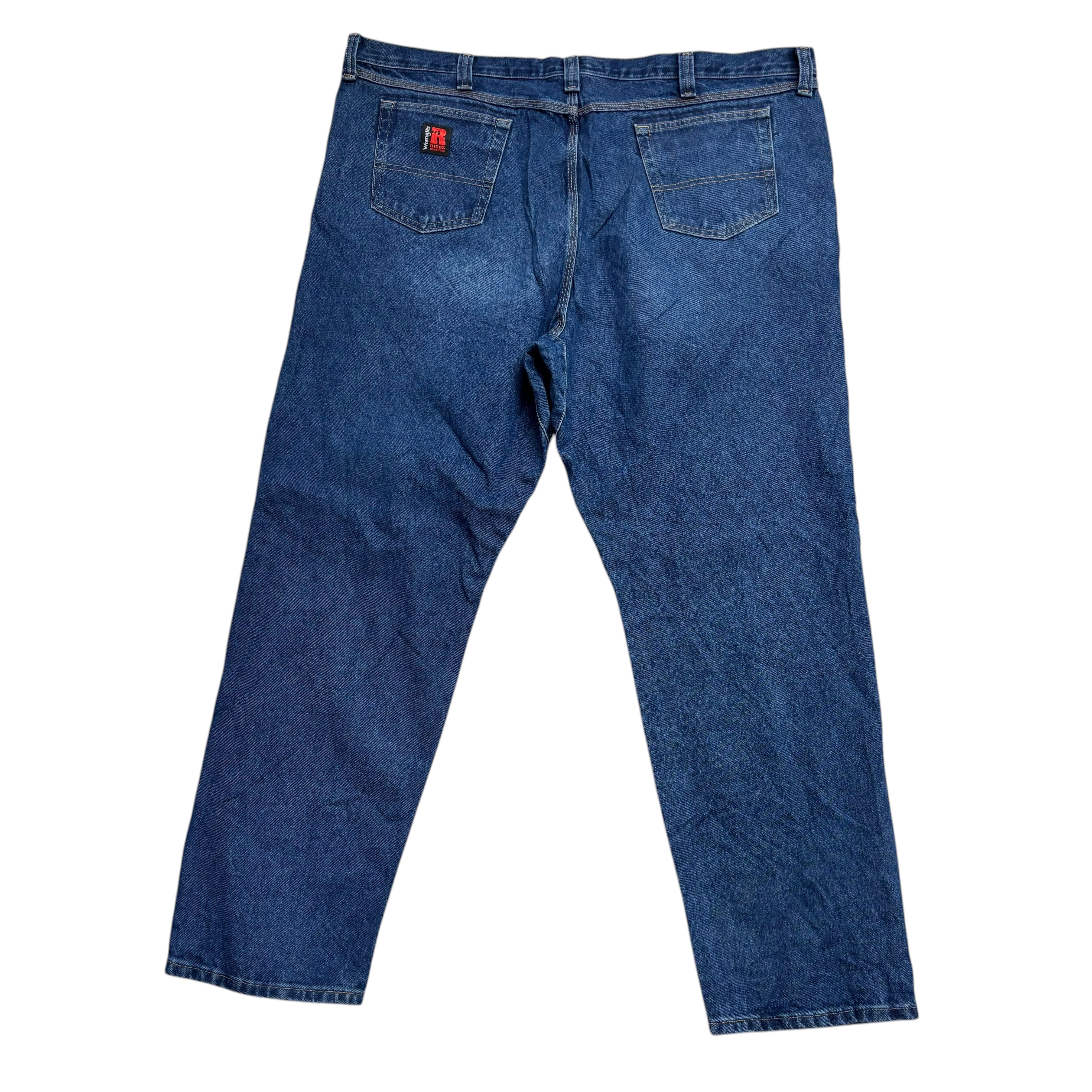 Wrangler Jeans W48 L32 Mens Mid Blue Relaxed Straight Fit Vintage Denim (E)